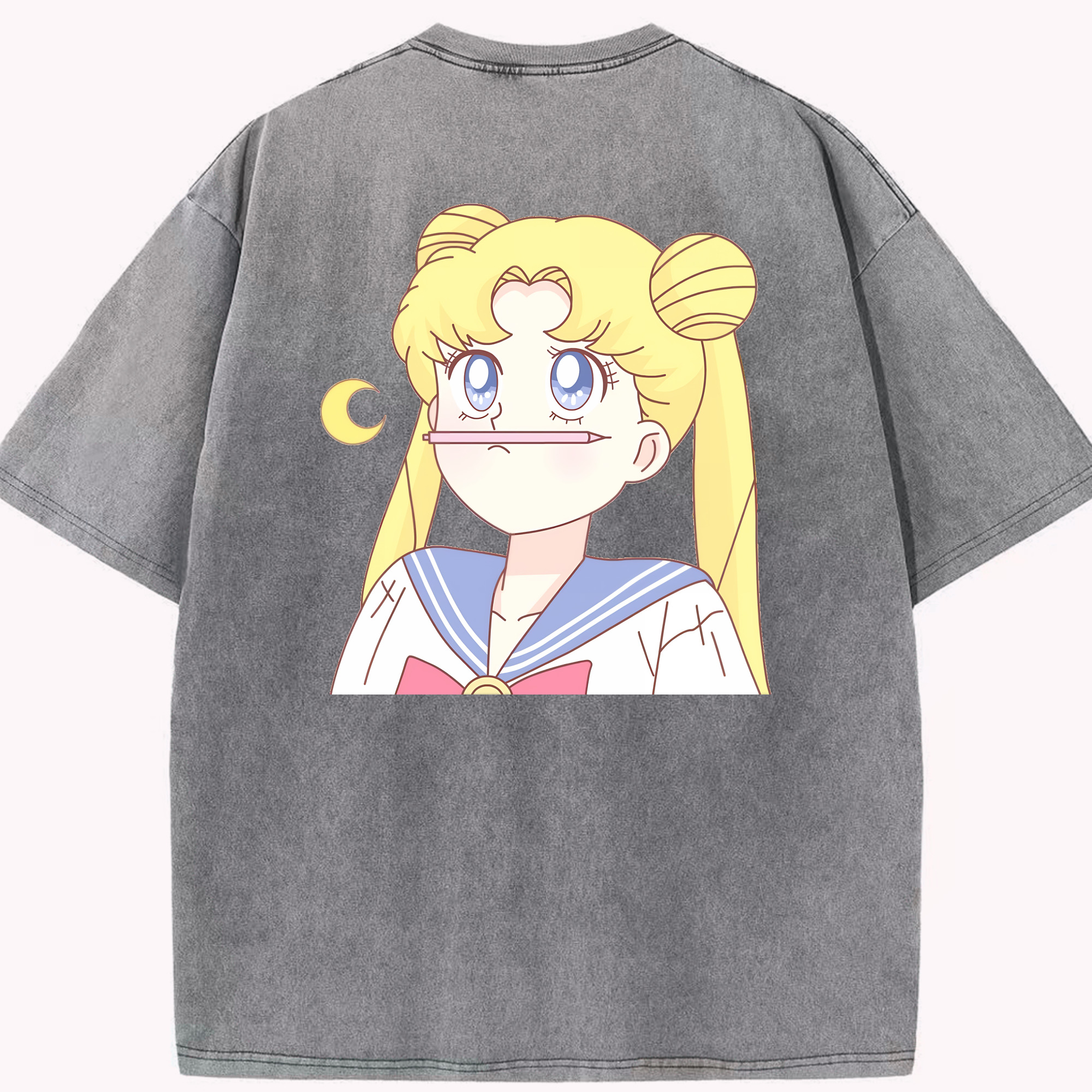 （画像用） 美少女戦士セーラームーン 愛野 美奈子 あいの みなこ Sailor Moon Aino Minako 綿100% ヴィンテージ風 半袖Tシャツ（背面プリント）