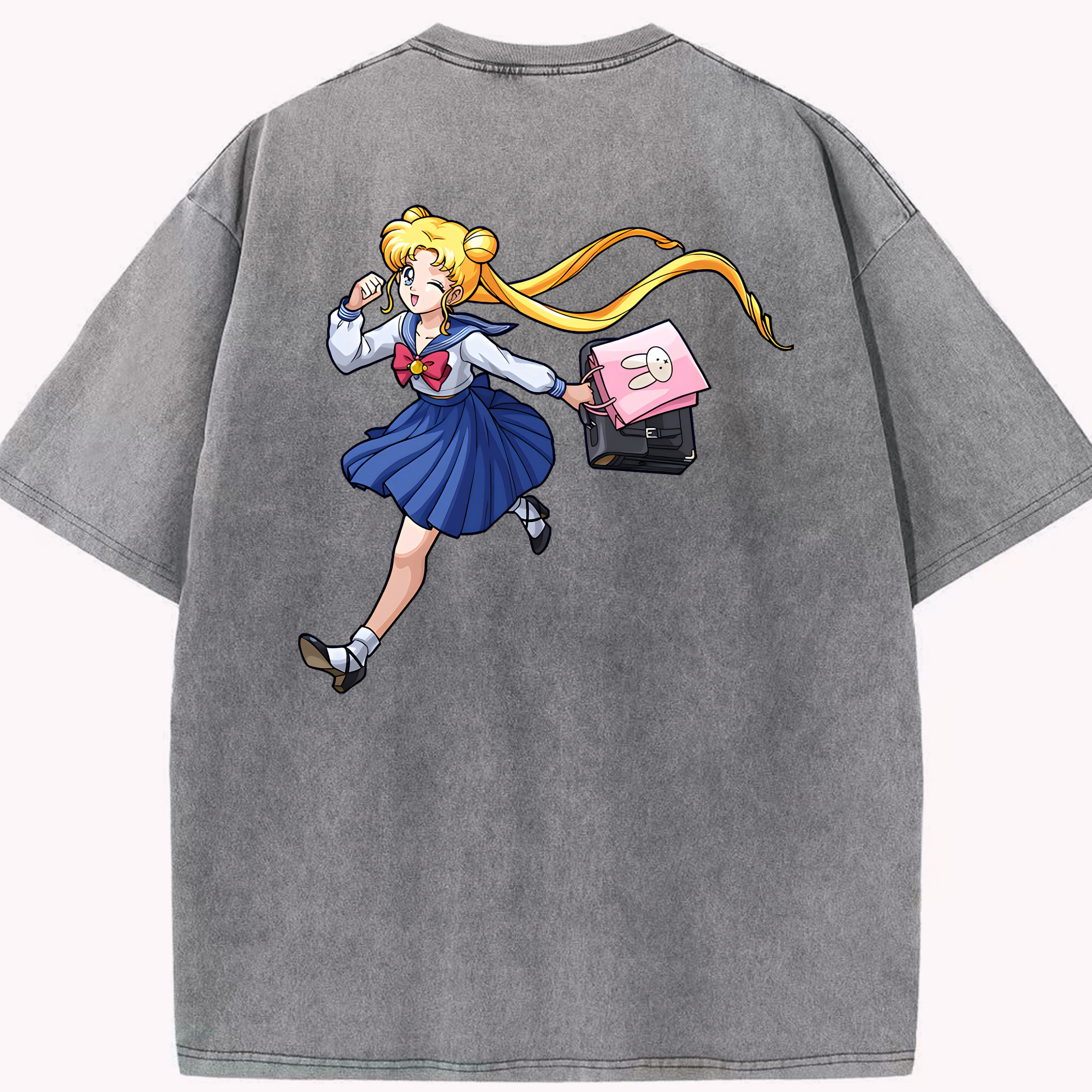 （画像用） 美少女戦士セーラームーン 愛野 美奈子 あいの みなこ Sailor Moon Aino Minako 綿100% ヴィンテージ風 半袖Tシャツ（背面プリント）