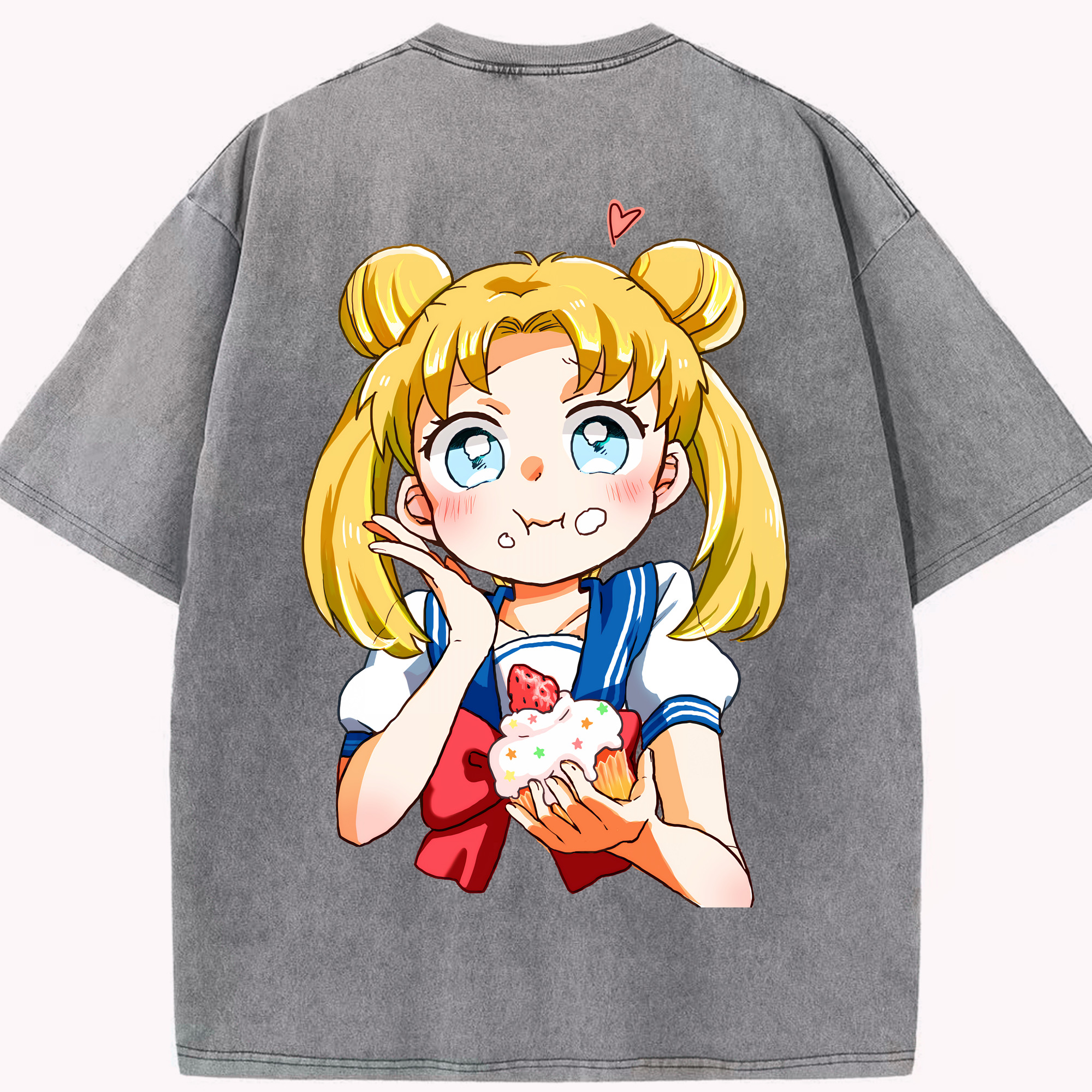 （画像用） 美少女戦士セーラームーン 愛野 美奈子 あいの みなこ Sailor Moon Aino Minako 綿100% ヴィンテージ風 半袖Tシャツ（背面プリント）