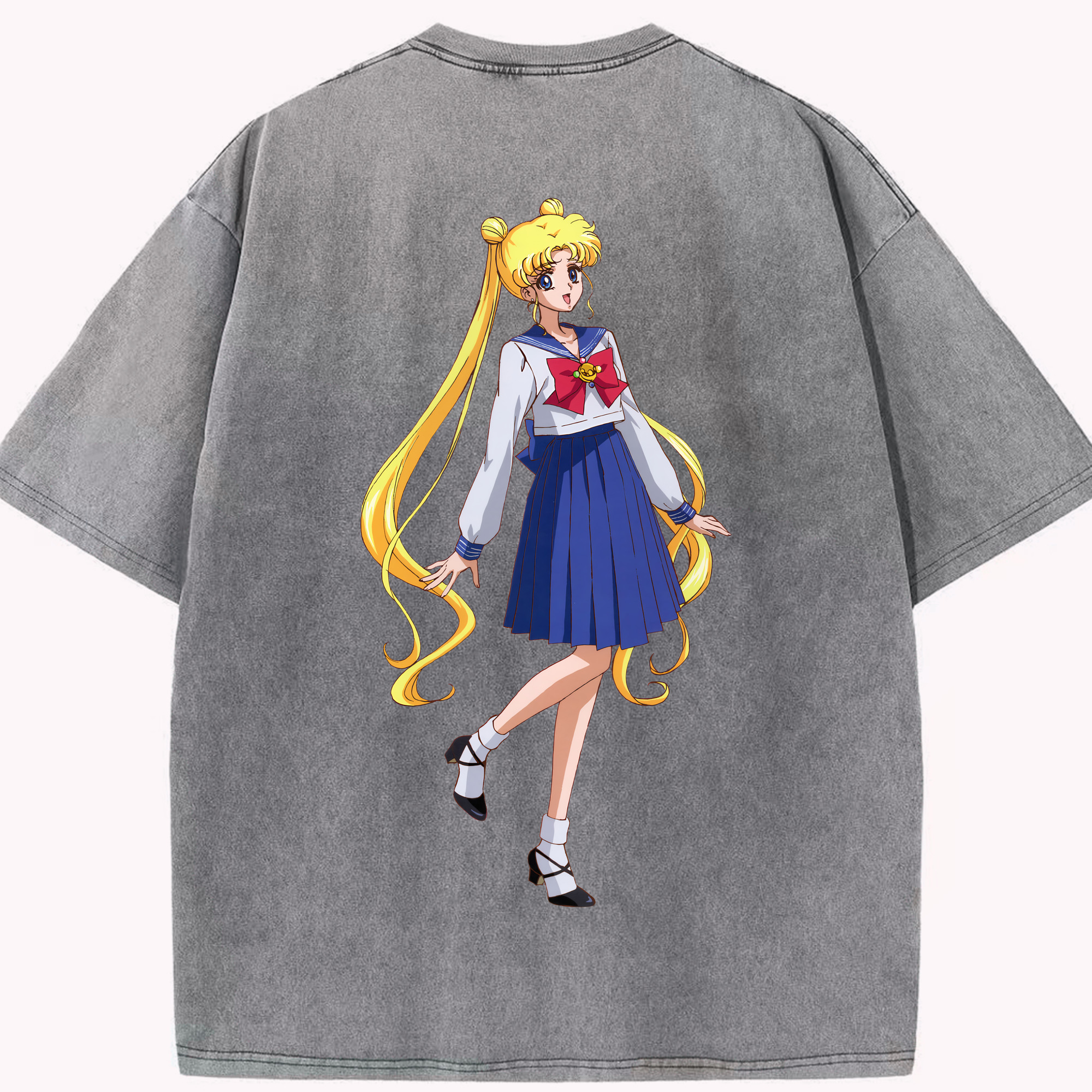 （画像用） 美少女戦士セーラームーン 愛野 美奈子 あいの みなこ Sailor Moon Aino Minako 綿100% ヴィンテージ風 半袖Tシャツ（背面プリント）
