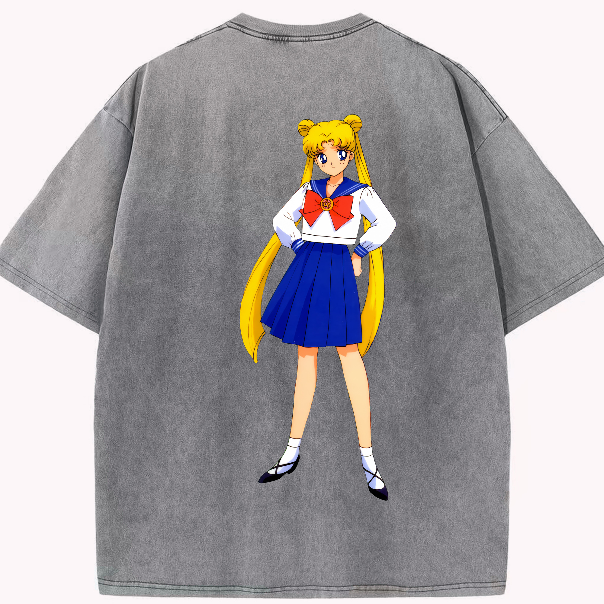 （画像用） 美少女戦士セーラームーン 愛野 美奈子 あいの みなこ Sailor Moon Aino Minako 綿100% ヴィンテージ風 半袖Tシャツ（背面プリント）