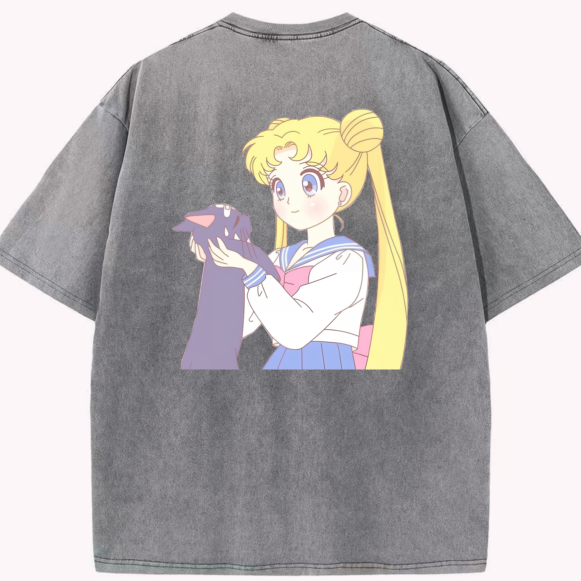 （画像用） 美少女戦士セーラームーン 愛野 美奈子 あいの みなこ Sailor Moon Aino Minako 綿100% ヴィンテージ風 半袖Tシャツ（背面プリント）