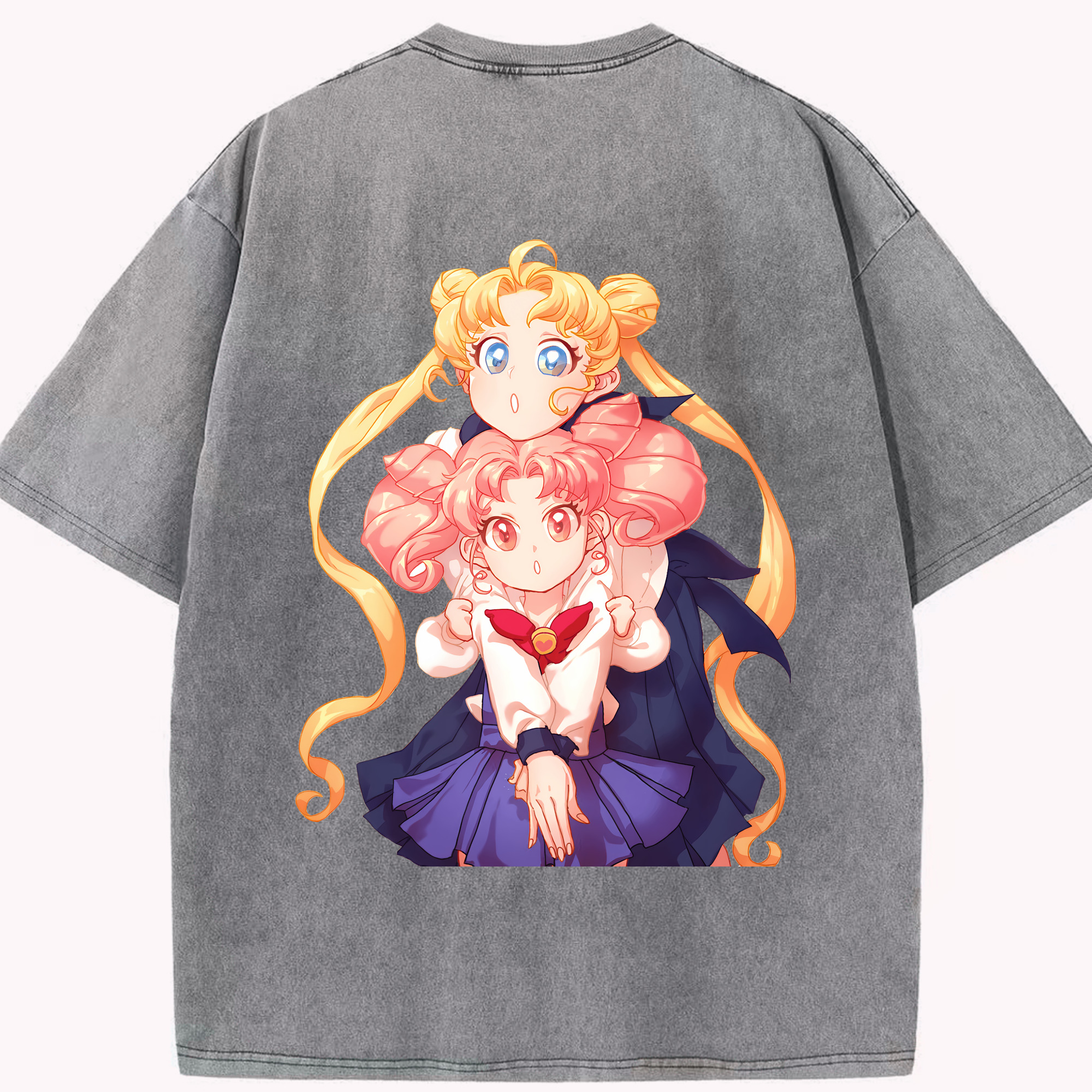 （画像用） 美少女戦士セーラームーン 愛野 美奈子 あいの みなこ Sailor Moon Aino Minako 綿100% ヴィンテージ風 半袖Tシャツ（背面プリント）