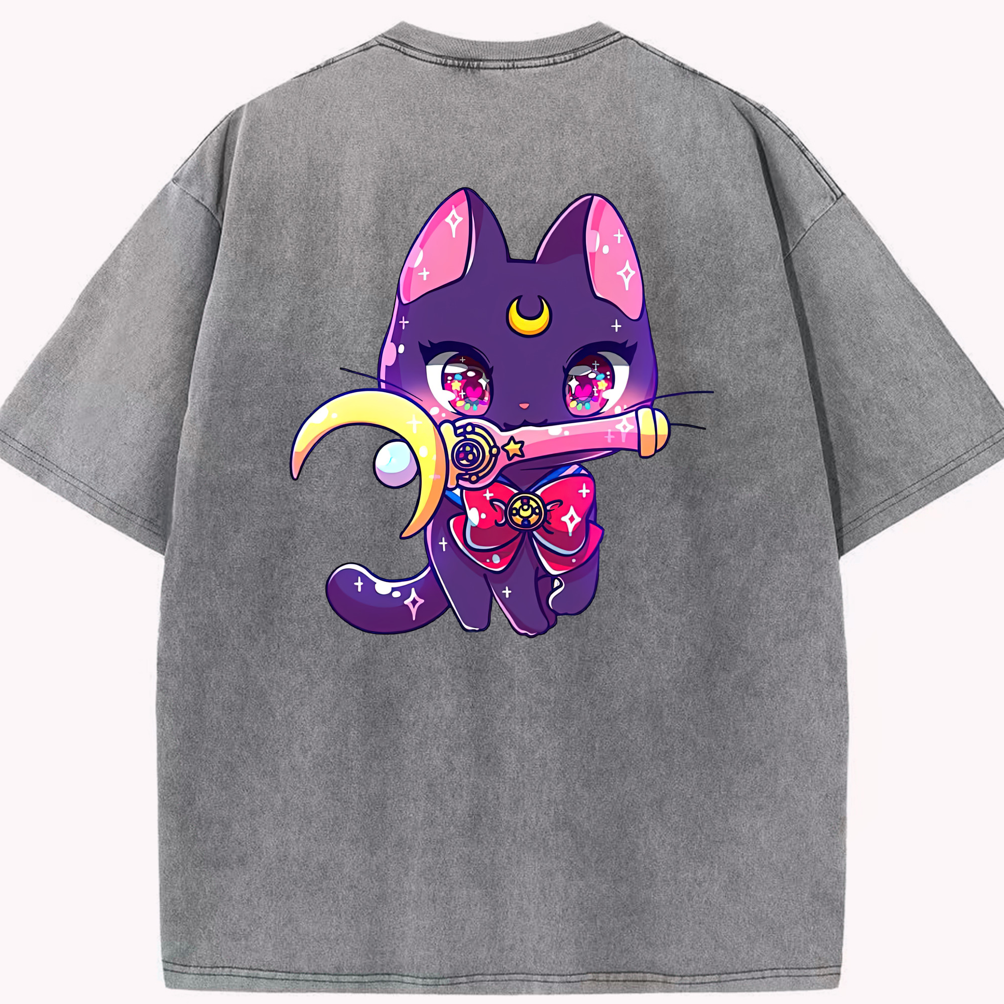 （画像用） 美少女戦士セーラームーン Sailor Moon 綿100% ヴィンテージ風 半袖Tシャツ（背面プリント）