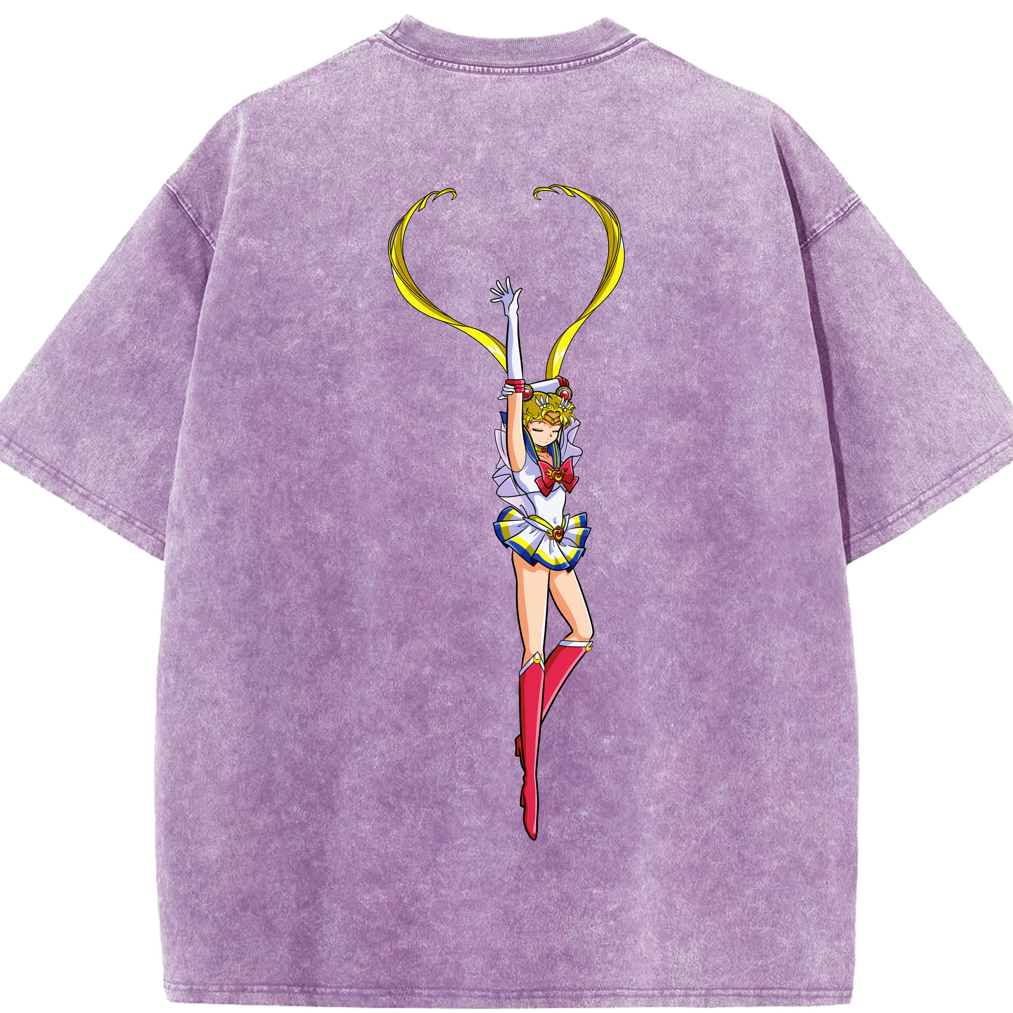 （画像用） 美少女戦士セーラームーン 月野 うさぎ つきの うさぎ Sailor Moon Tsukino Usagi 綿100% ヴィンテージ風 半袖Tシャツ（背面プリント）