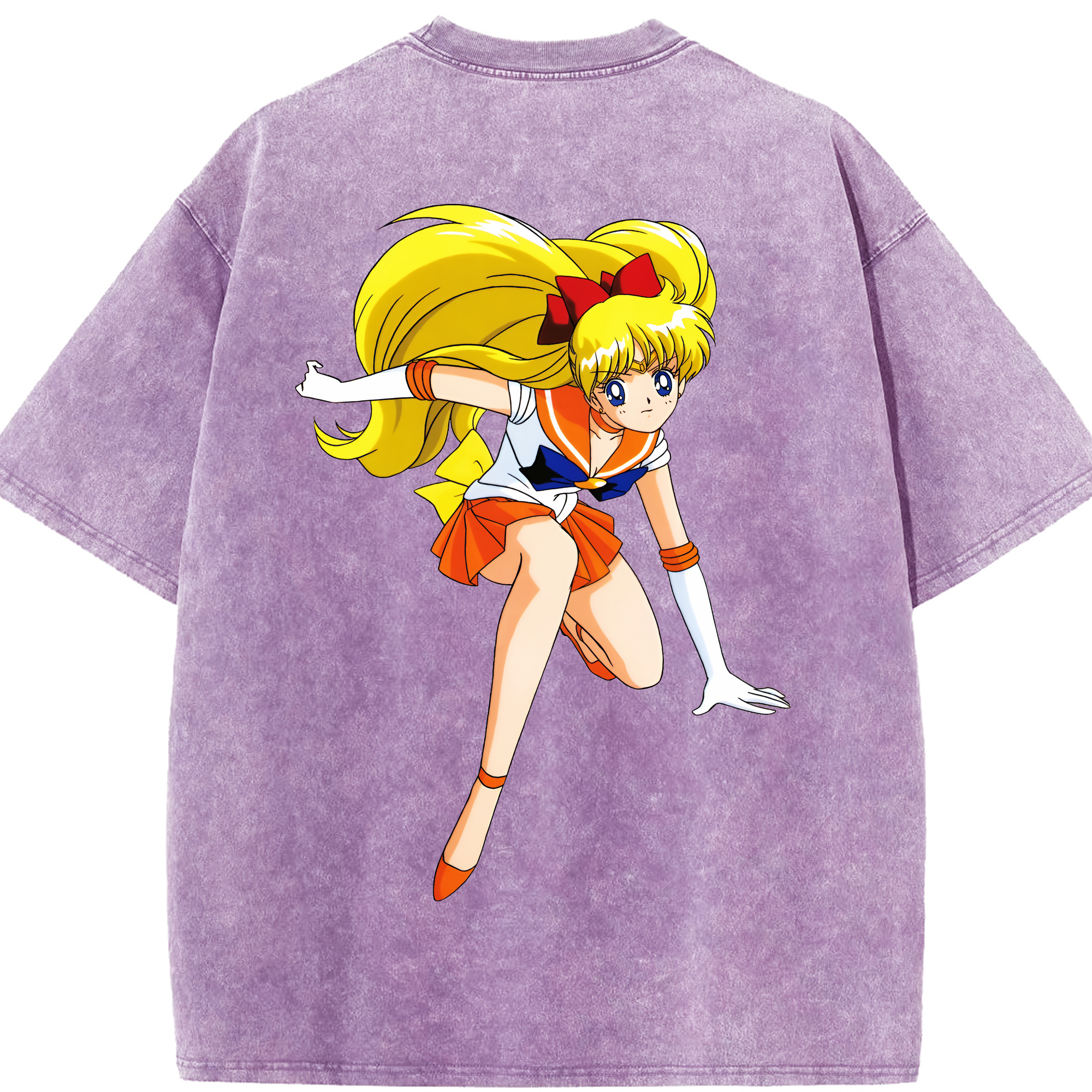（画像用） 美少女戦士セーラームーン 愛野 美奈子 あいの みなこ Sailor Moon Aino Minako 綿100% ヴィンテージ風 半袖Tシャツ（背面プリント）