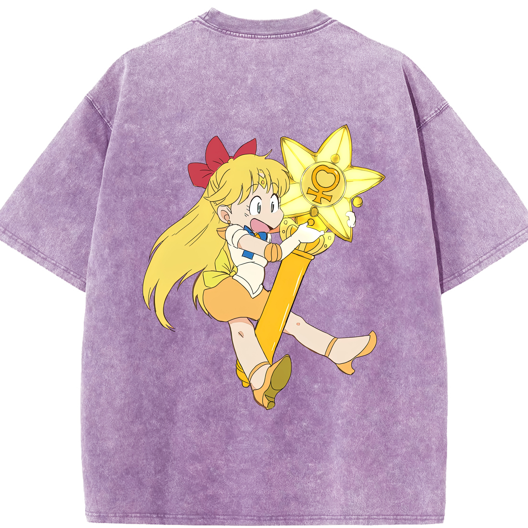 （画像用） 美少女戦士セーラームーン 愛野 美奈子 あいの みなこ Sailor Moon Aino Minako 綿100% ヴィンテージ風 半袖Tシャツ（背面プリント）
