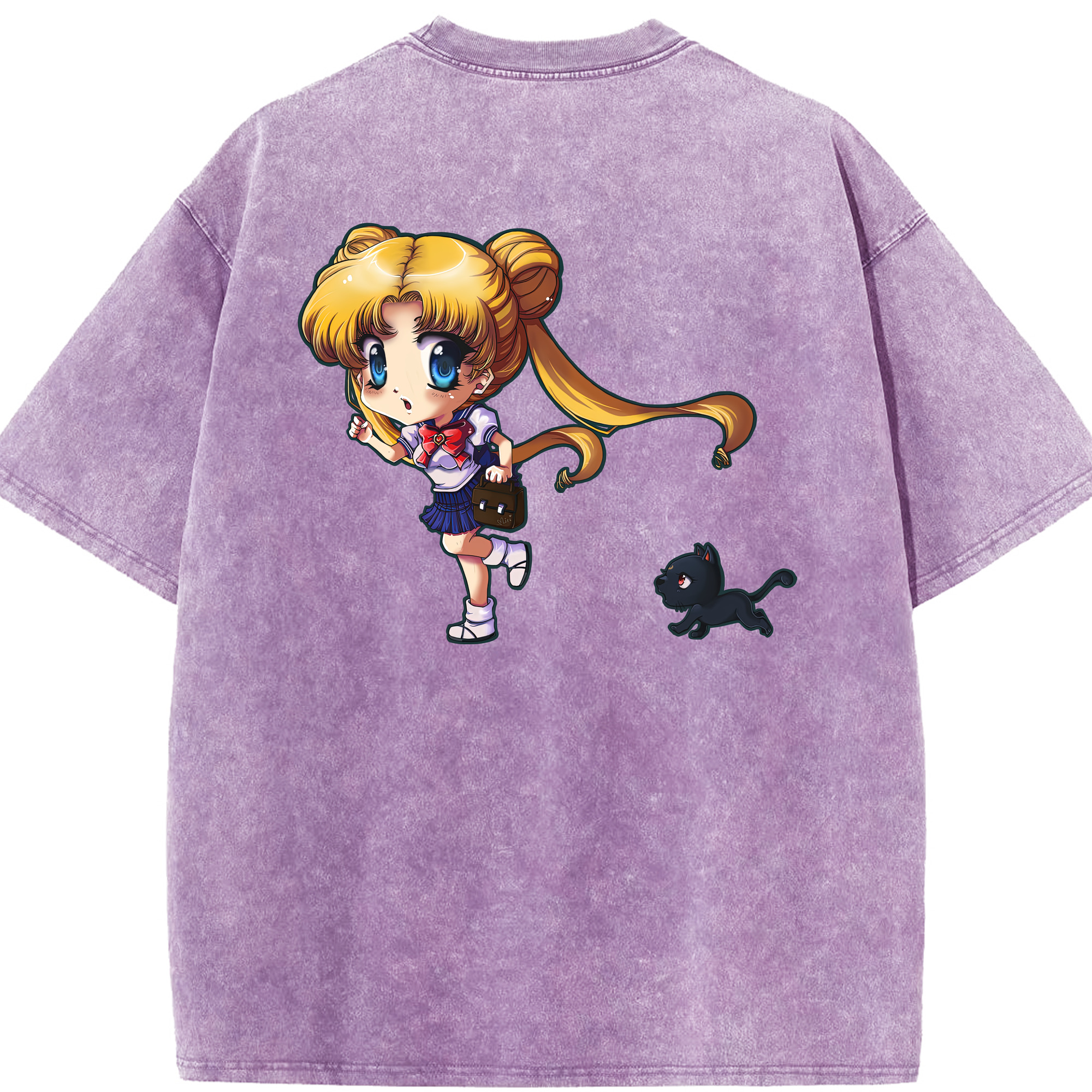 （画像用） 美少女戦士セーラームーン 愛野 美奈子 あいの みなこ Sailor Moon Aino Minako 綿100% ヴィンテージ風 半袖Tシャツ（背面プリント）