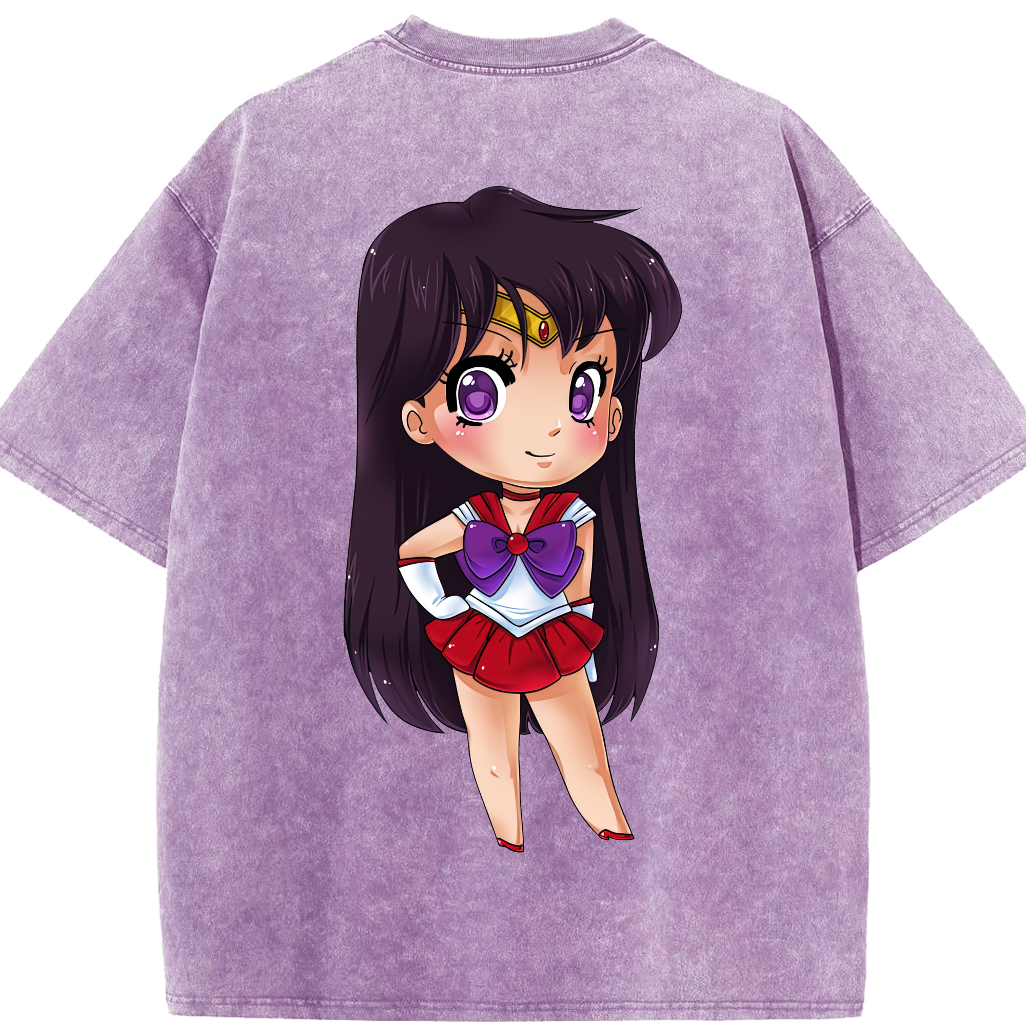 （画像用） 美少女戦士セーラームーン 火野レイ ひの レイ Sailor Moon Hino Rei （セーラーマーズ,Sailor Mars） 綿100% ヴィンテージ風 半袖Tシャツ（背面プリント）