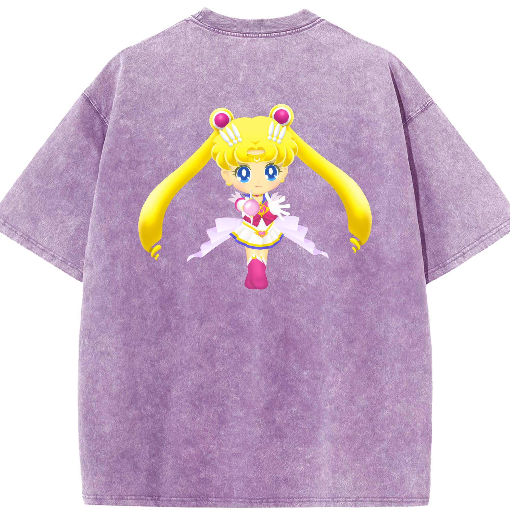（画像用） 美少女戦士セーラームーン 月野 うさぎ つきの うさぎ Sailor Moon Tsukino Usagi 綿100% ヴィンテージ風 半袖Tシャツ（背面プリント）