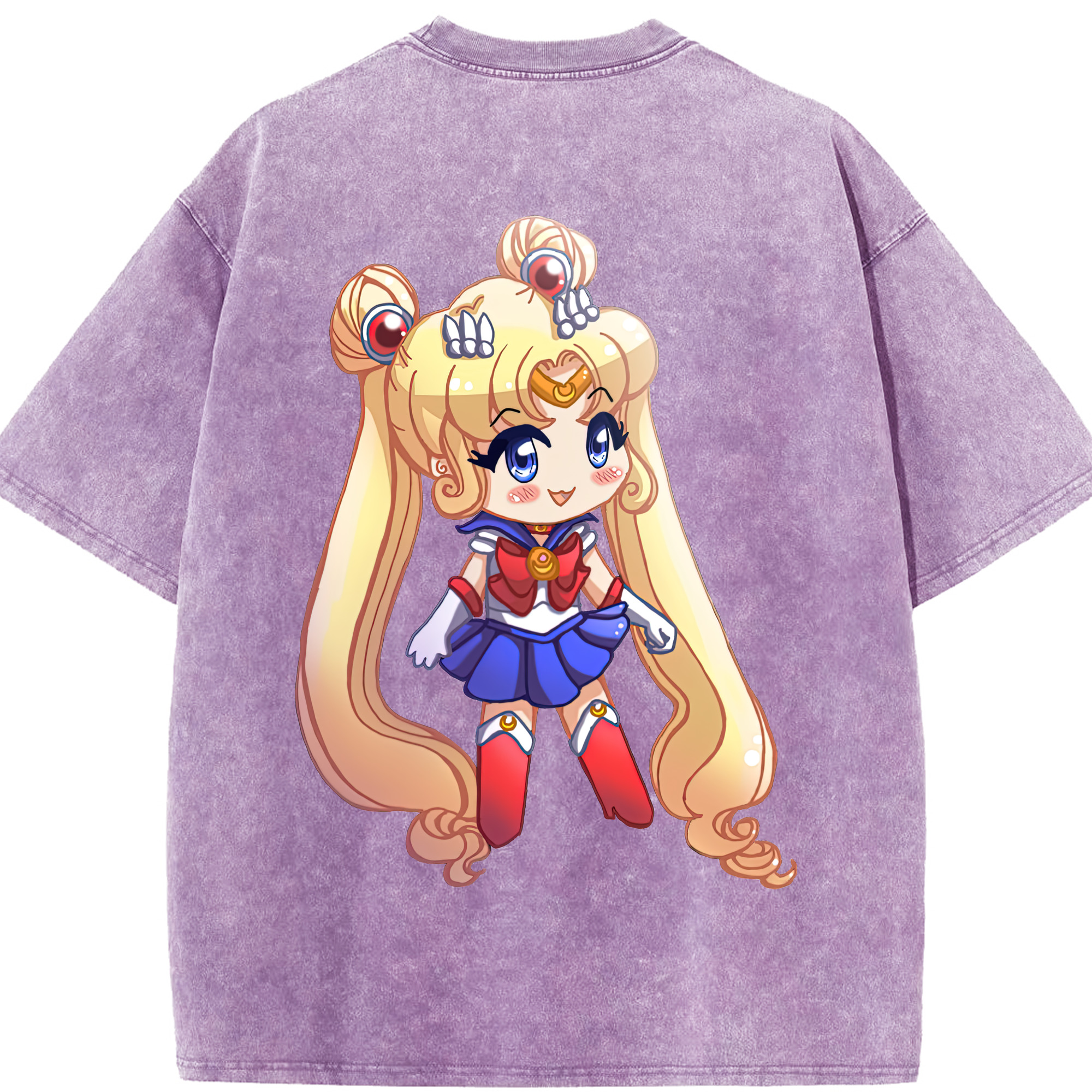 （画像用） 美少女戦士セーラームーン 月野 うさぎ つきの うさぎ Sailor Moon Tsukino Usagi 綿100% ヴィンテージ風 半袖Tシャツ（背面プリント）