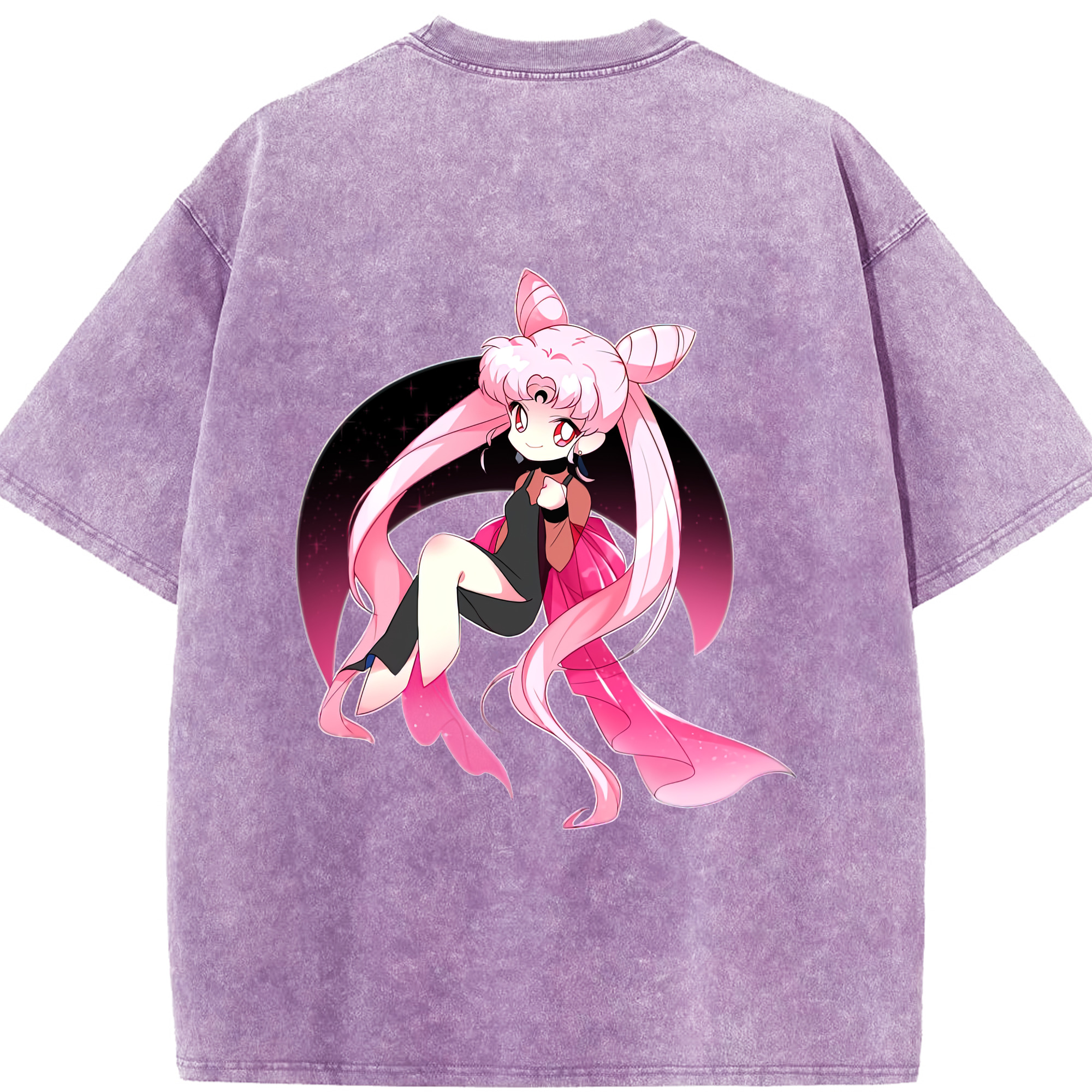（画像用） 美少女戦士セーラームーン ちびうさ Sailor Moon Chibiusa Tsukino Usagi Small Lady Serenity 綿100% ヴィンテージ風 半袖Tシャツ（背面プリント）