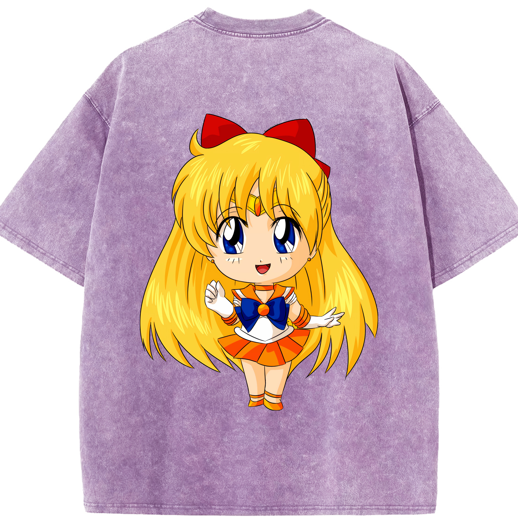 （画像用） 美少女戦士セーラームーン 愛野 美奈子 あいの みなこ Sailor Moon Aino Minako 綿100% ヴィンテージ風 半袖Tシャツ（背面プリント）