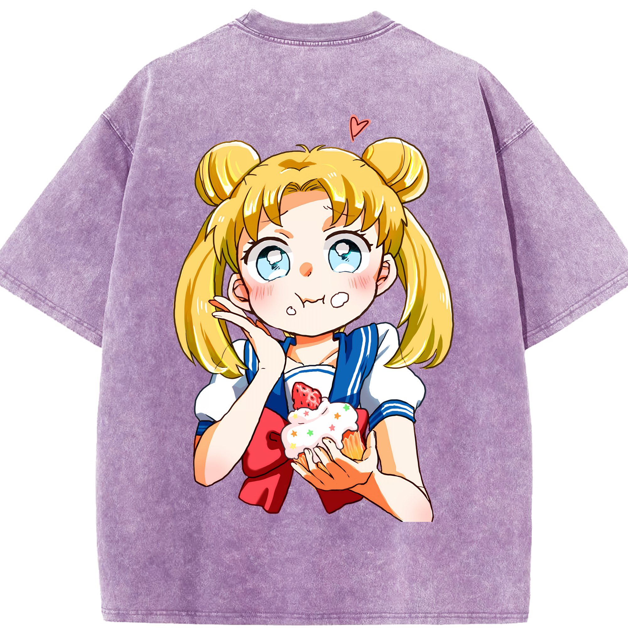 （画像用） 美少女戦士セーラームーン 愛野 美奈子 あいの みなこ Sailor Moon Aino Minako 綿100% ヴィンテージ風 半袖Tシャツ（背面プリント）