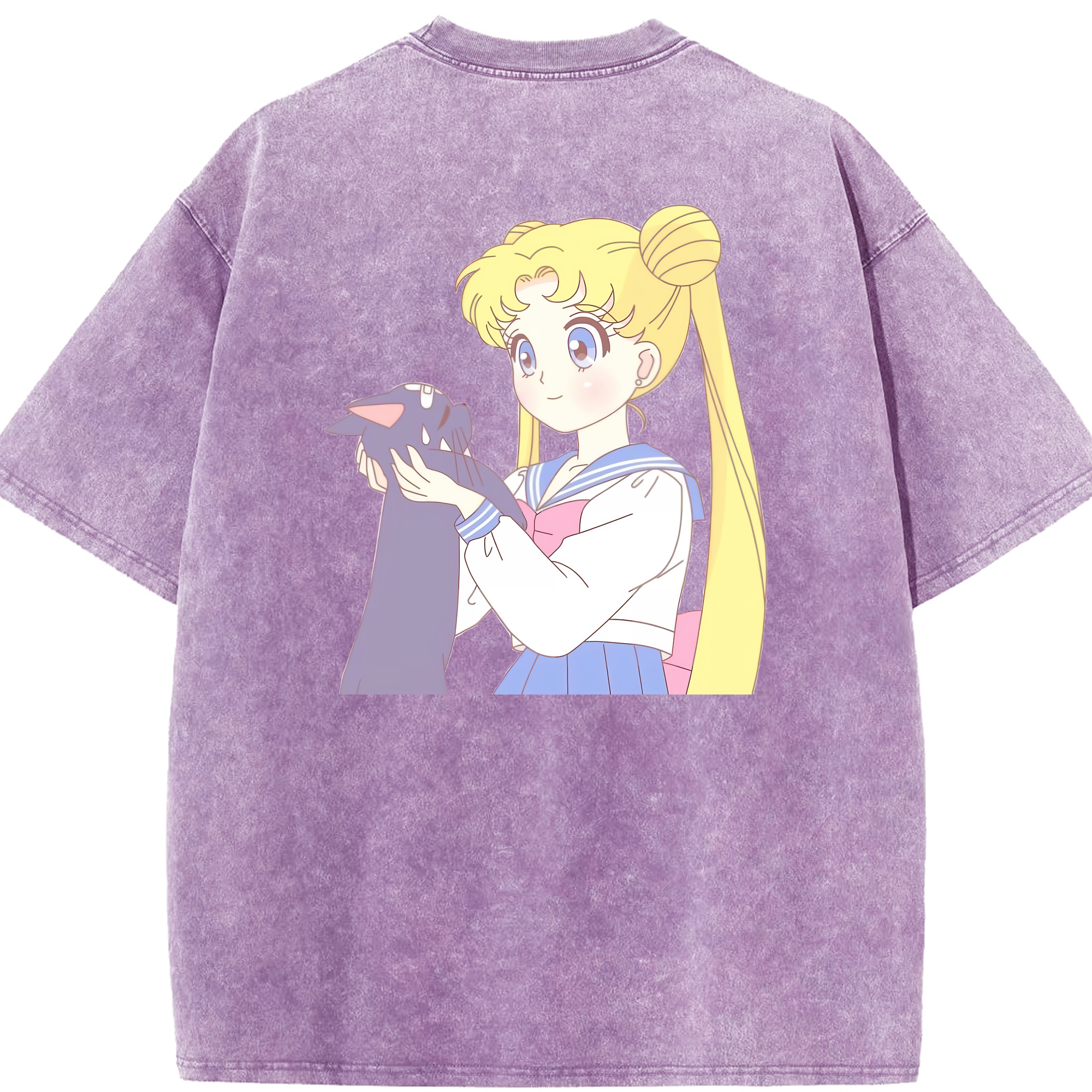 （画像用） 美少女戦士セーラームーン 愛野 美奈子 あいの みなこ Sailor Moon Aino Minako 綿100% ヴィンテージ風 半袖Tシャツ（背面プリント）