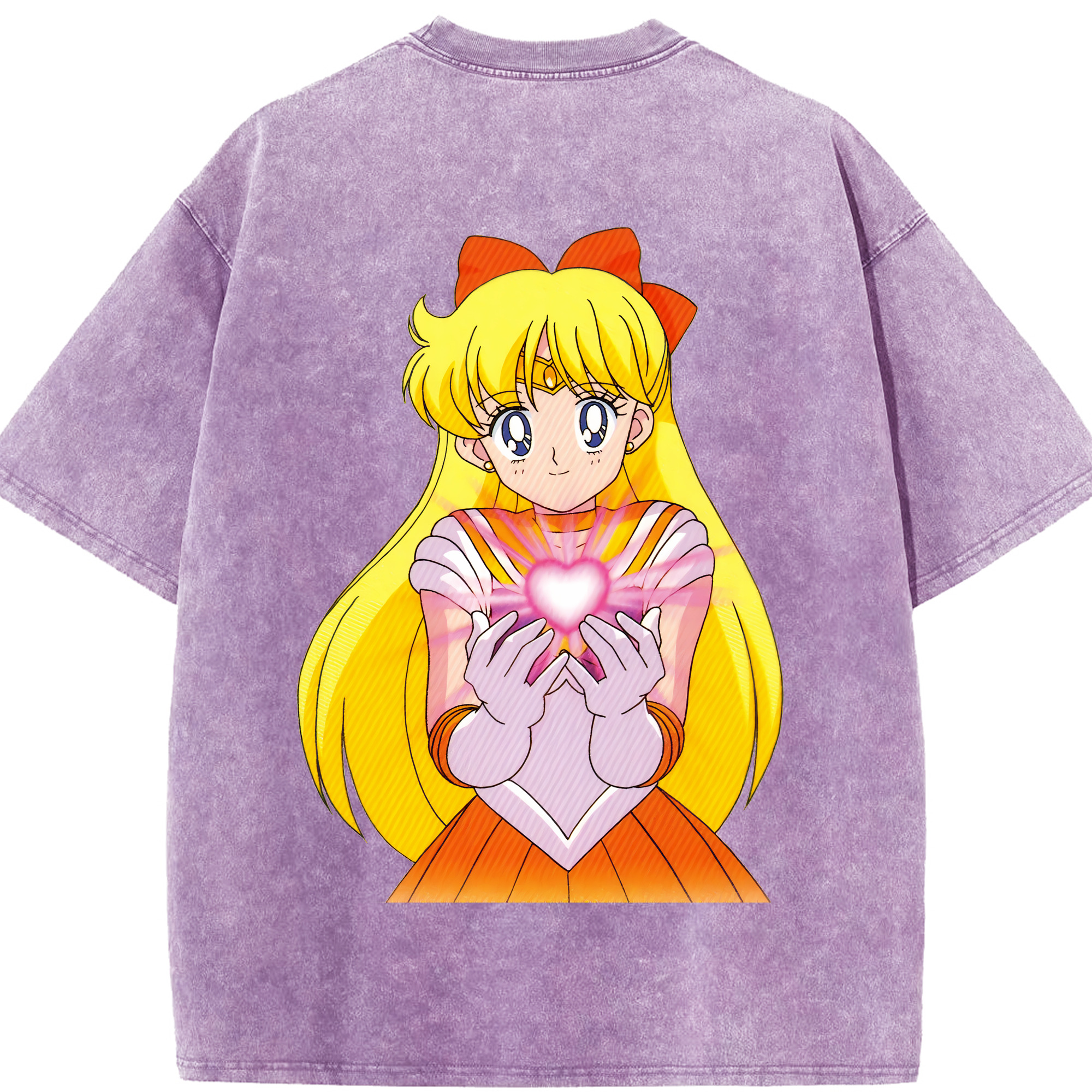 （画像用） 美少女戦士セーラームーン 愛野 美奈子 あいの みなこ Sailor Moon Aino Minako 綿100% ヴィンテージ風 半袖Tシャツ（背面プリント）
