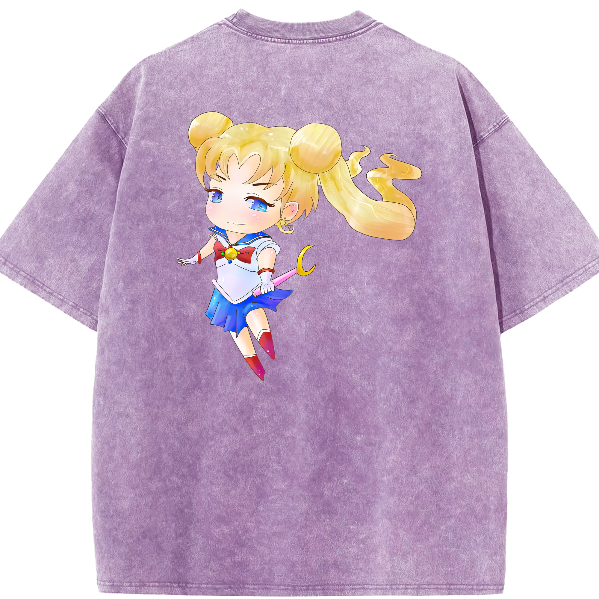 （画像用） 美少女戦士セーラームーン 愛野 美奈子 あいの みなこ Sailor Moon Aino Minako 綿100% ヴィンテージ風 半袖Tシャツ（背面プリント）