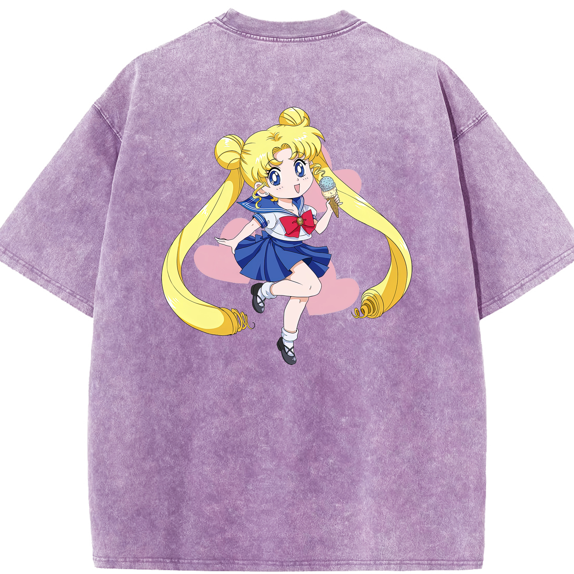 （画像用） 美少女戦士セーラームーン 愛野 美奈子 あいの みなこ Sailor Moon Aino Minako 綿100% ヴィンテージ風 半袖Tシャツ（背面プリント）