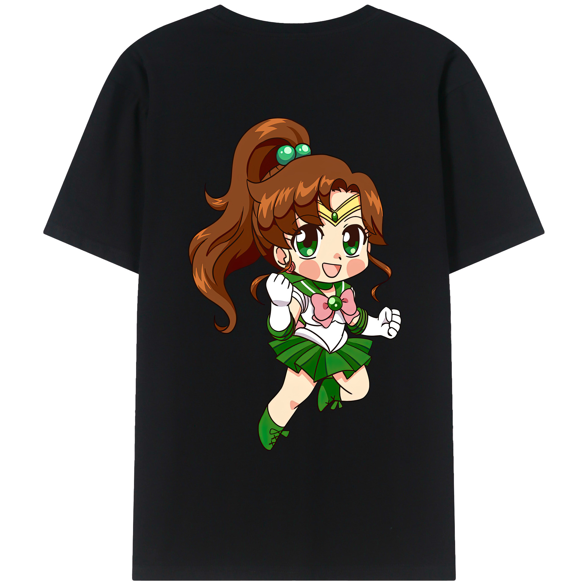（画像用） 美少女戦士セーラームーン 木野 まこと きの まこと Sailor Moon Kino Makoto （セーラージュピター；Sailor Jupiter） 綿100％ メンズ半袖Tシャツ（バックプリント） 通気性