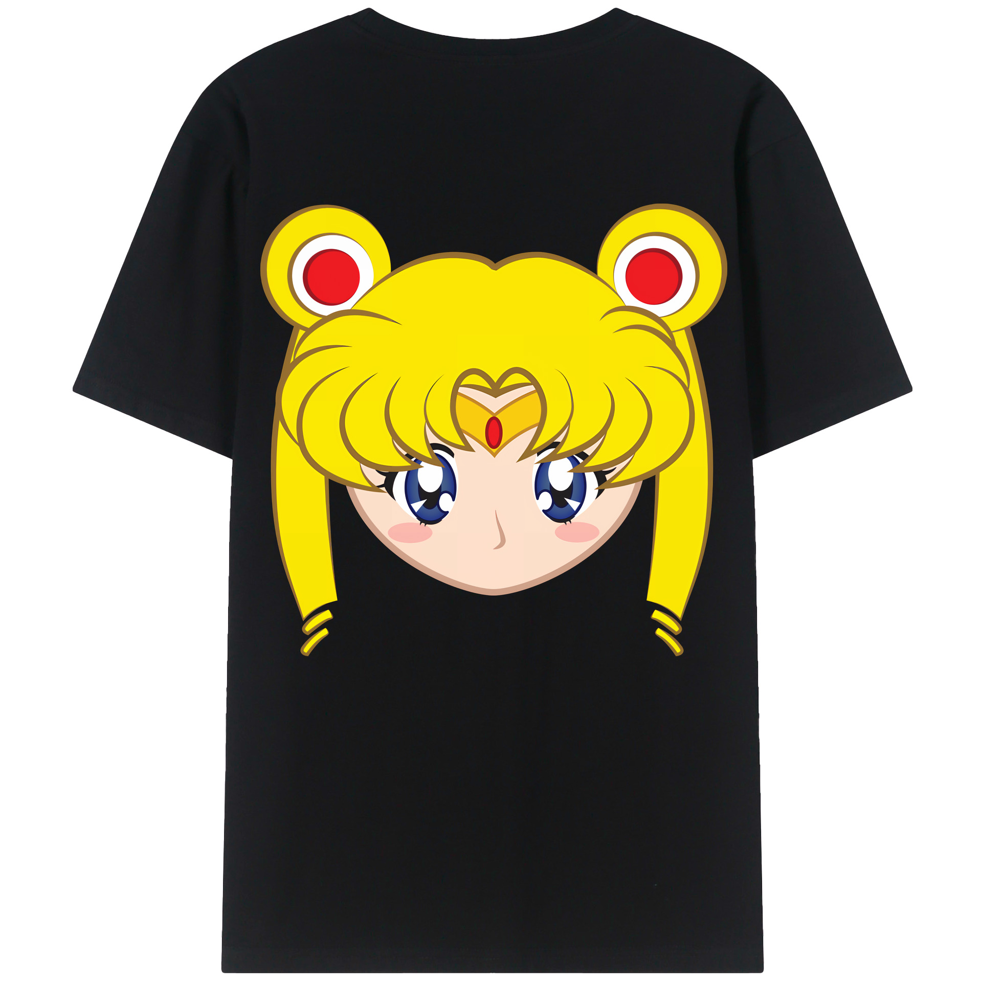 （画像用） 美少女戦士セーラームーン 月野 うさぎ つきの うさぎ Sailor Moon Tsukino Usagi 綿100％ メンズ半袖Tシャツ（バックプリント） 通気性