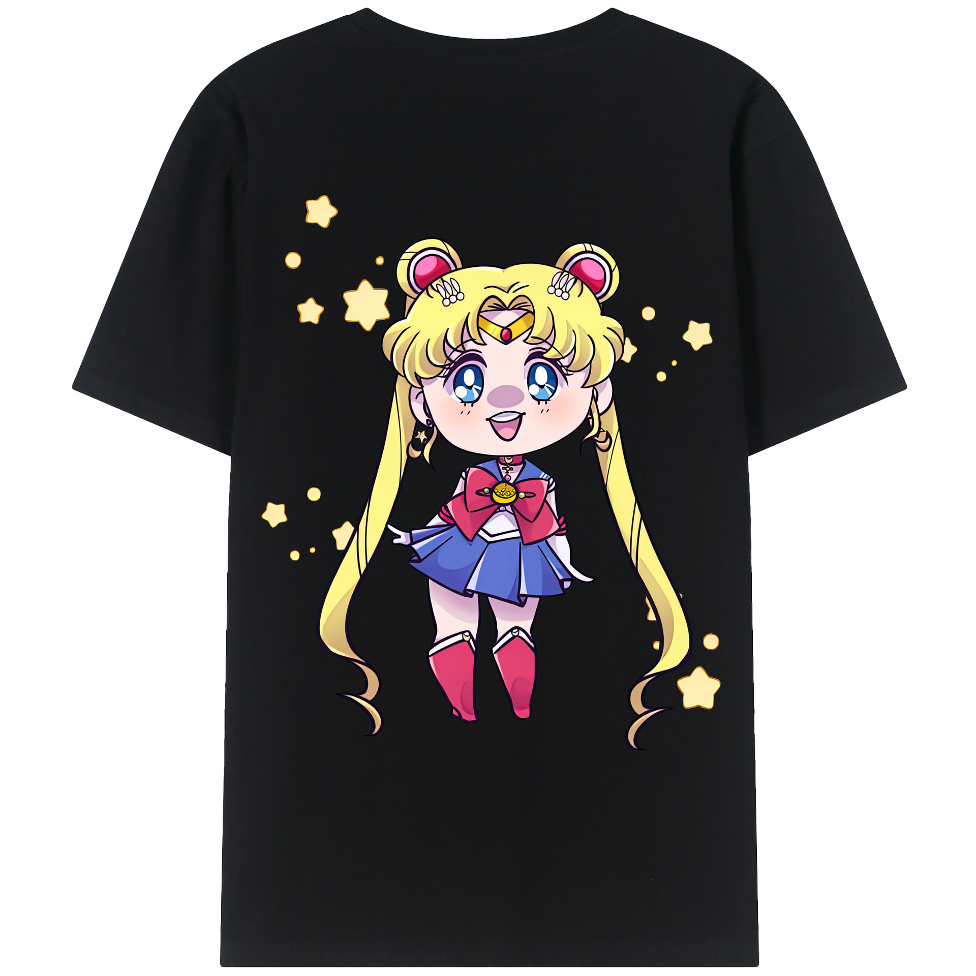 （画像用） 美少女戦士セーラームーン 月野 うさぎ つきの うさぎ Sailor Moon Tsukino Usagi 綿100％ メンズ半袖Tシャツ（バックプリント） 通気性