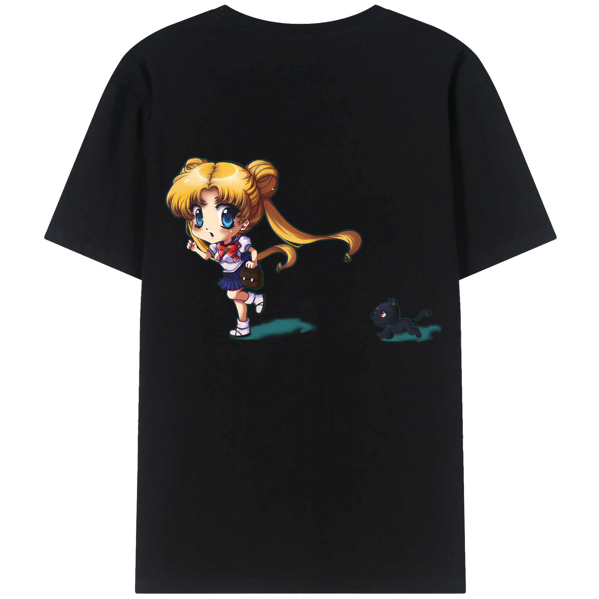 （画像用） 美少女戦士セーラームーン 愛野 美奈子 あいの みなこ Sailor Moon Aino Minako 綿100％ メンズ半袖Tシャツ（バックプリント） 通気性