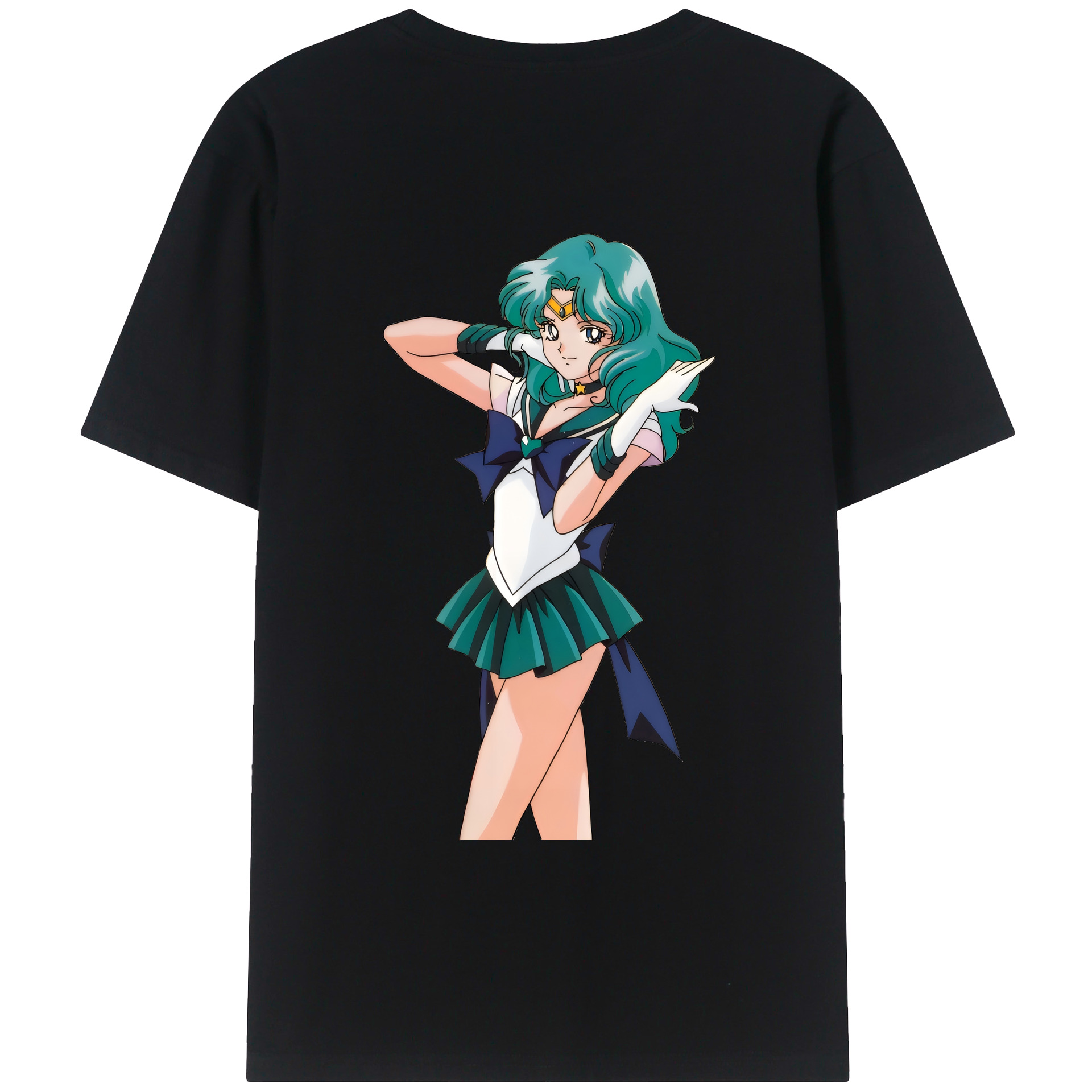 （画像用） 美少女戦士セーラームーン 海王 みちる（かいおう みちる） Sailor Moon Kaiou Michiru 綿100％ メンズ半袖Tシャツ（バックプリント） 通気性