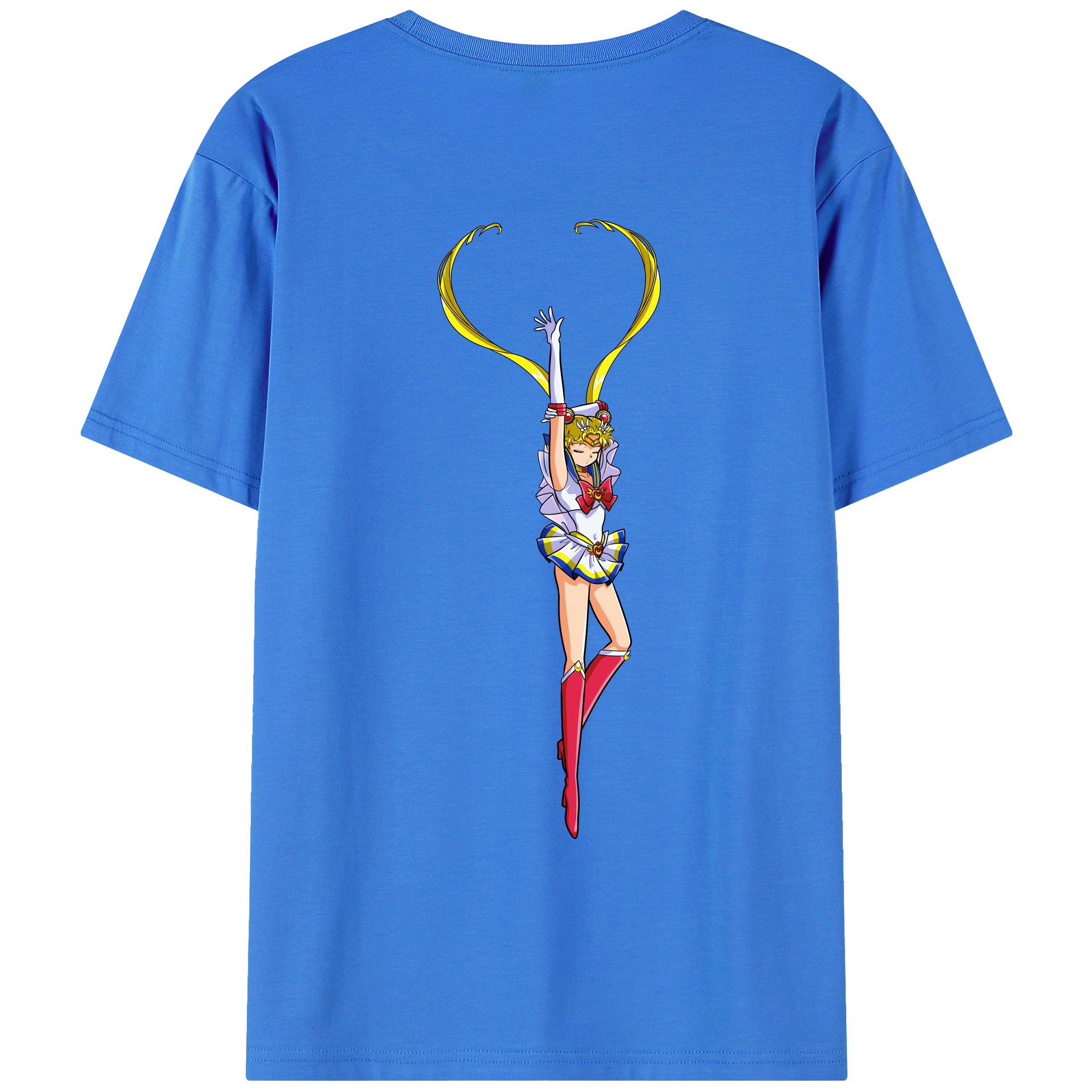 （画像用） 美少女戦士セーラームーン 月野 うさぎ つきの うさぎ Sailor Moon Tsukino Usagi 綿100％ メンズ半袖Tシャツ（バックプリント） 通気性