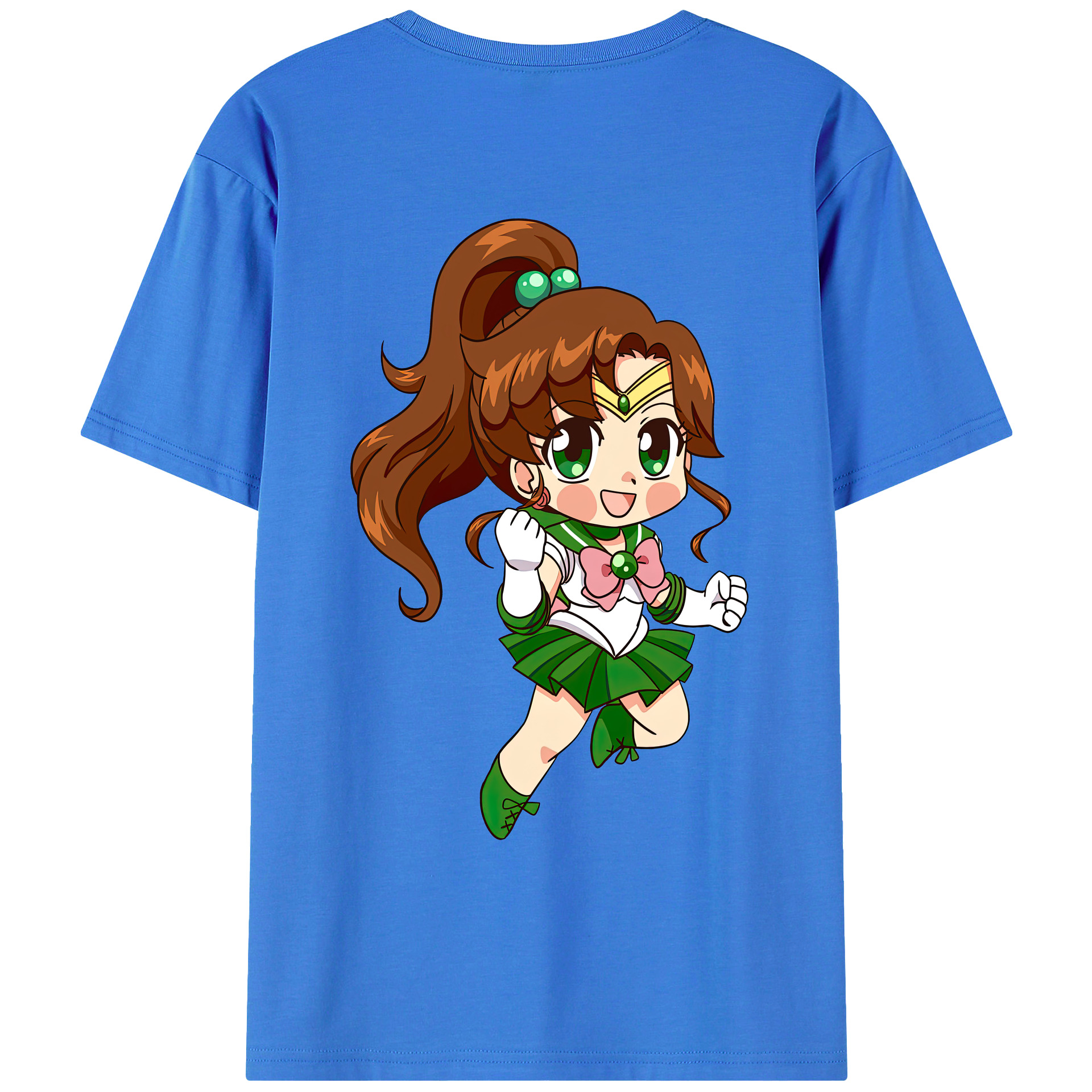 （画像用） 美少女戦士セーラームーン 木野 まこと きの まこと Sailor Moon Kino Makoto （セーラージュピター；Sailor Jupiter） 綿100％ メンズ半袖Tシャツ（バックプリント） 通気性