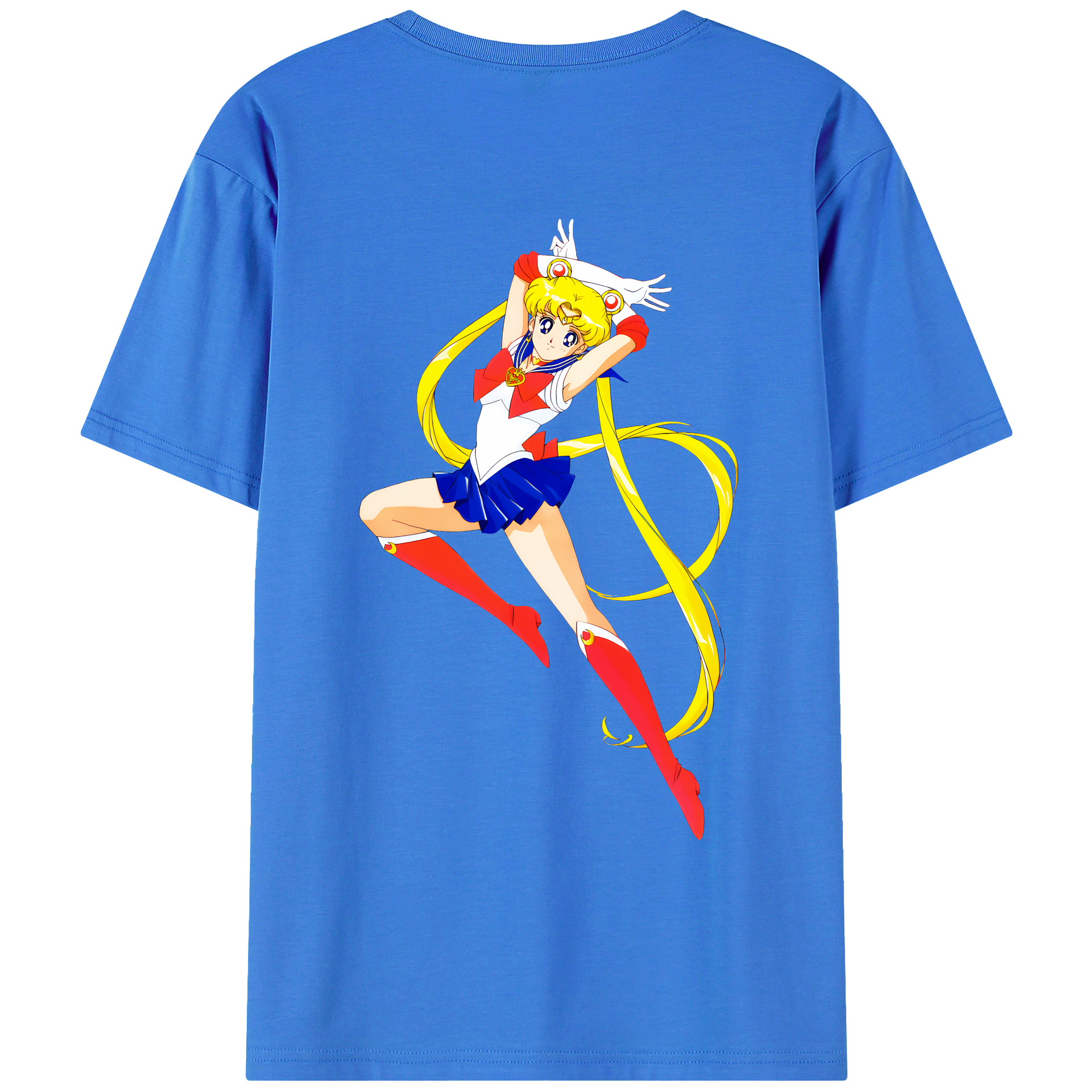 （画像用） 美少女戦士セーラームーン 月野 うさぎ つきの うさぎ Sailor Moon Tsukino Usagi 綿100％ メンズ半袖Tシャツ（バックプリント） 通気性