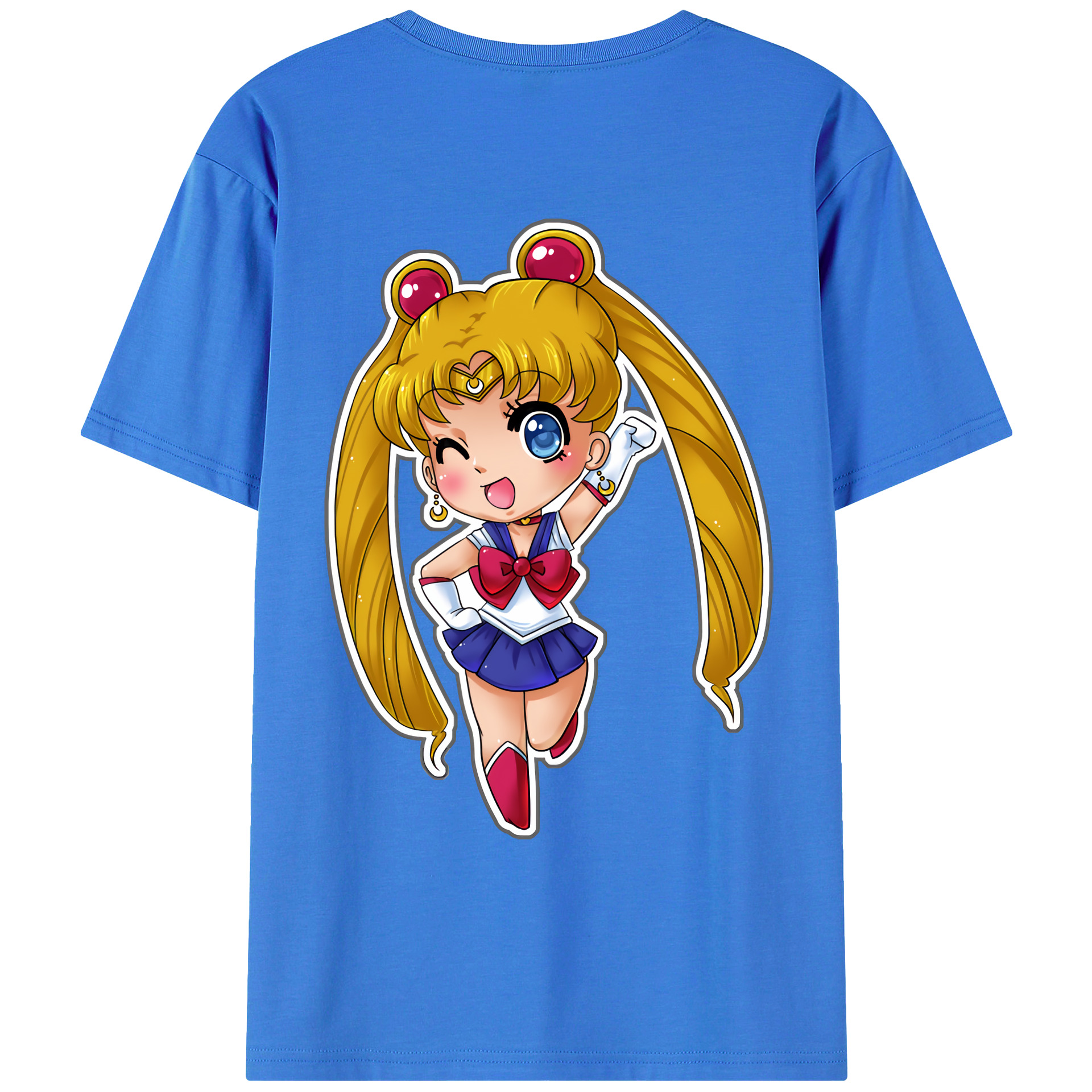 （画像用） 美少女戦士セーラームーン 月野 うさぎ つきの うさぎ Sailor Moon Tsukino Usagi 綿100％ メンズ半袖Tシャツ（バックプリント） 通気性