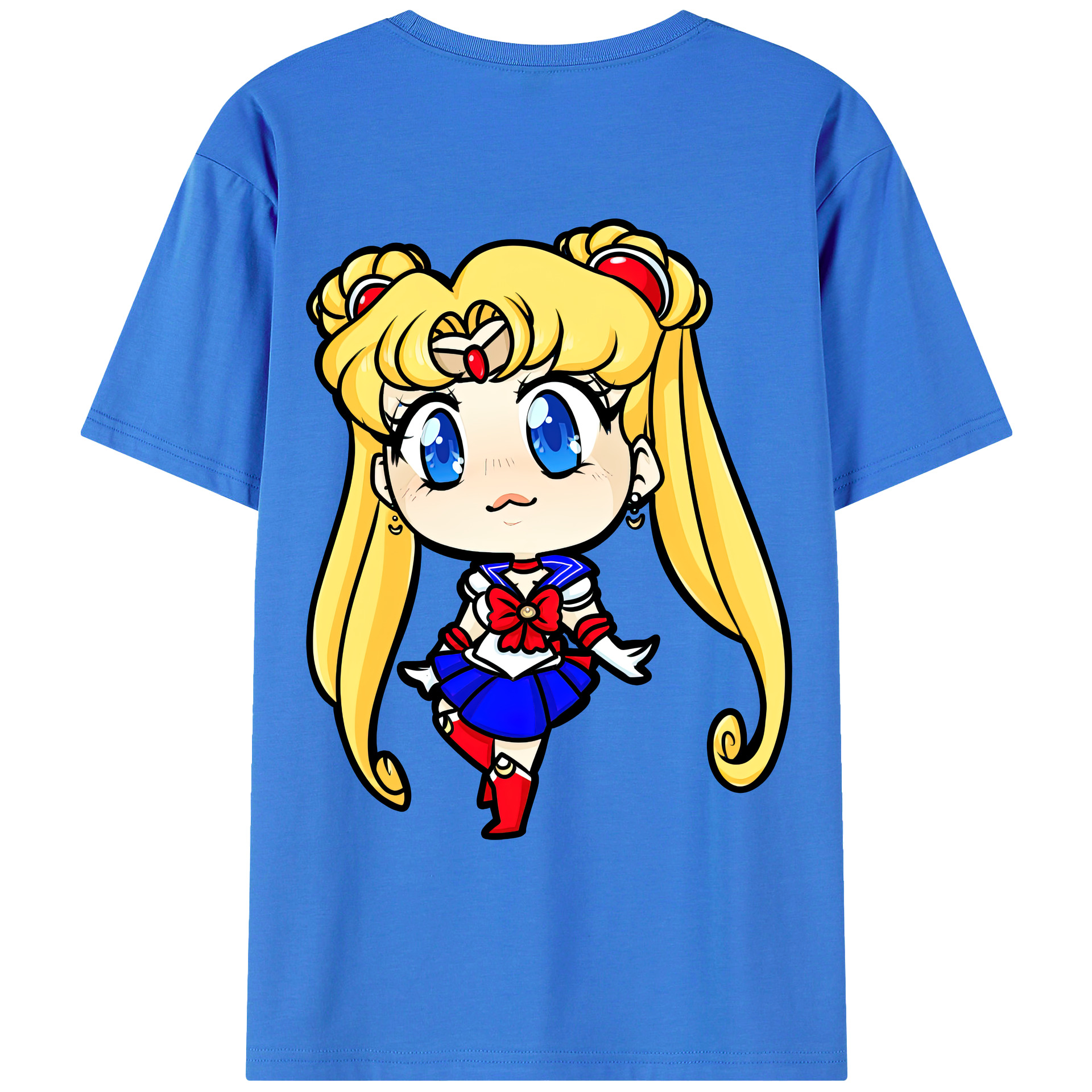 （画像用） 美少女戦士セーラームーン 月野 うさぎ つきの うさぎ Sailor Moon Tsukino Usagi 綿100％ メンズ半袖Tシャツ（バックプリント） 通気性