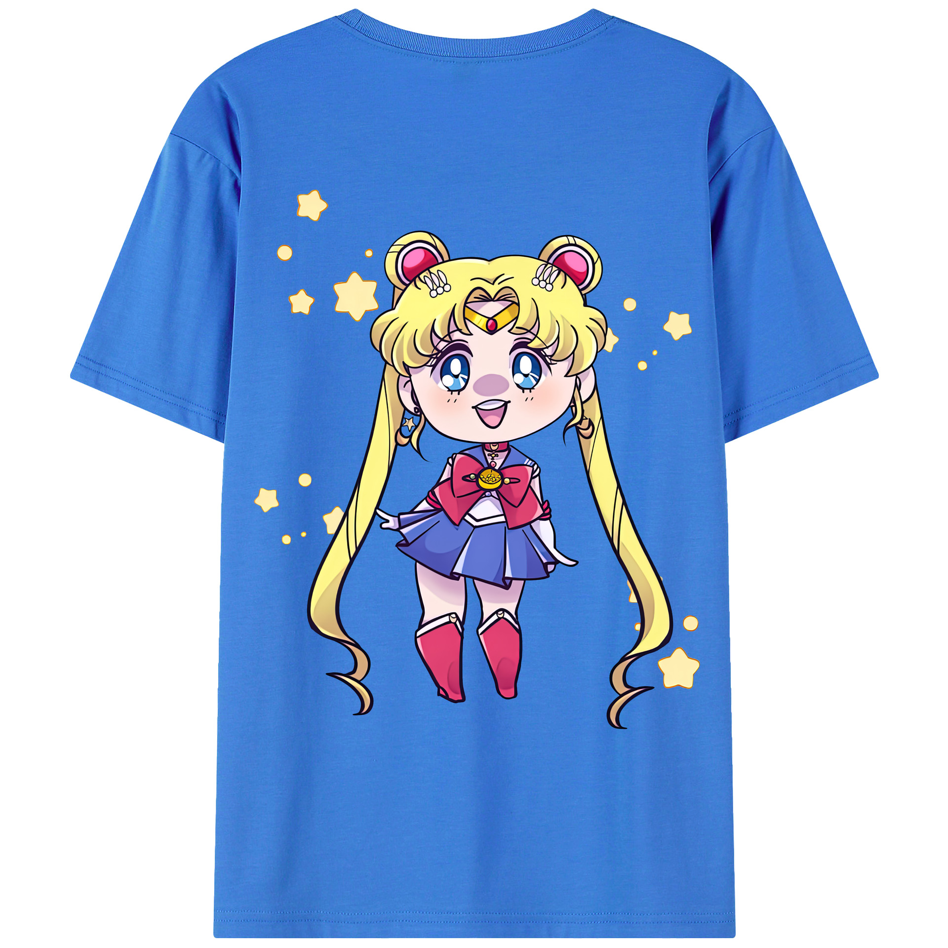 （画像用） 美少女戦士セーラームーン 月野 うさぎ つきの うさぎ Sailor Moon Tsukino Usagi 綿100％ メンズ半袖Tシャツ（バックプリント） 通気性