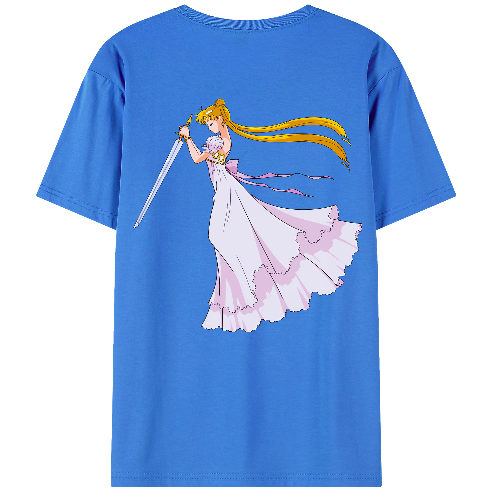 （画像用） 美少女戦士セーラームーン 愛野 美奈子 あいの みなこ Sailor Moon Aino Minako 綿100％ メンズ半袖Tシャツ（バックプリント） 通気性