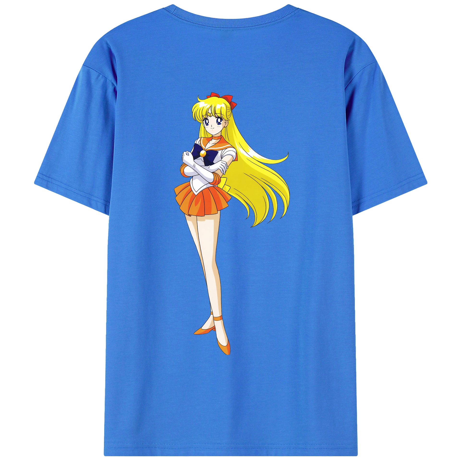 （画像用） 美少女戦士セーラームーン 愛野 美奈子 あいの みなこ Sailor Moon Aino Minako 綿100％ メンズ半袖Tシャツ（バックプリント） 通気性