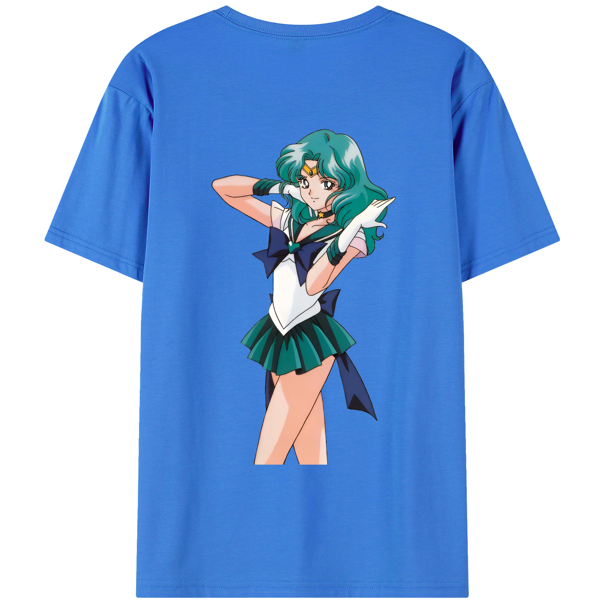 （画像用） 美少女戦士セーラームーン 海王 みちる（かいおう みちる） Sailor Moon Kaiou Michiru 綿100％ メンズ半袖Tシャツ（バックプリント） 通気性