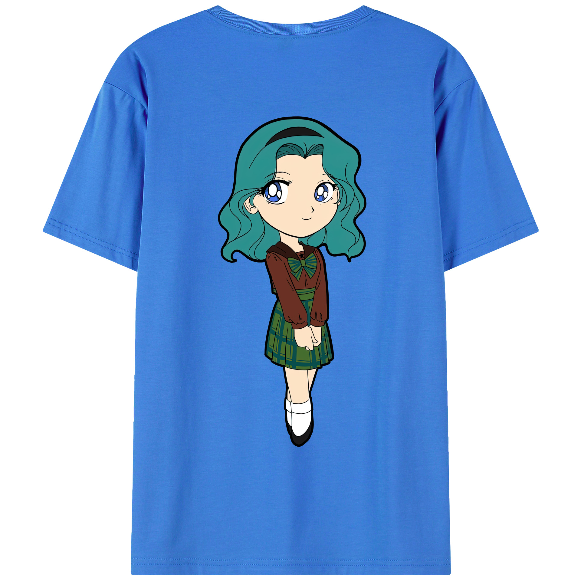（画像用） 美少女戦士セーラームーン 海王 みちる（かいおう みちる） Sailor Moon Kaiou Michiru 綿100％ メンズ半袖Tシャツ（バックプリント） 通気性