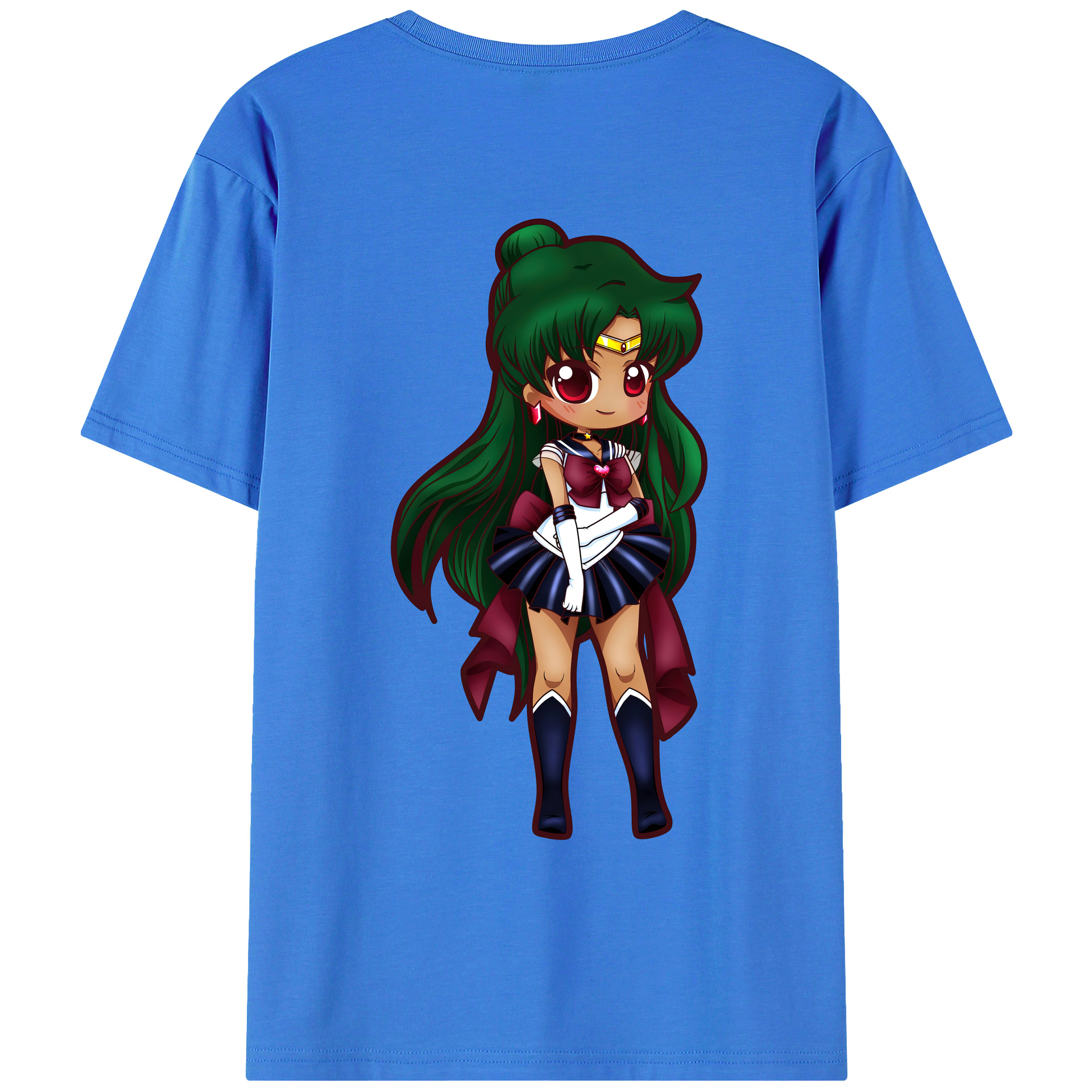 （画像用） 美少女戦士セーラームーン 冥王せつな Sailor Moon Meiou Setsuna 綿100％ メンズ半袖Tシャツ（バックプリント） 通気性