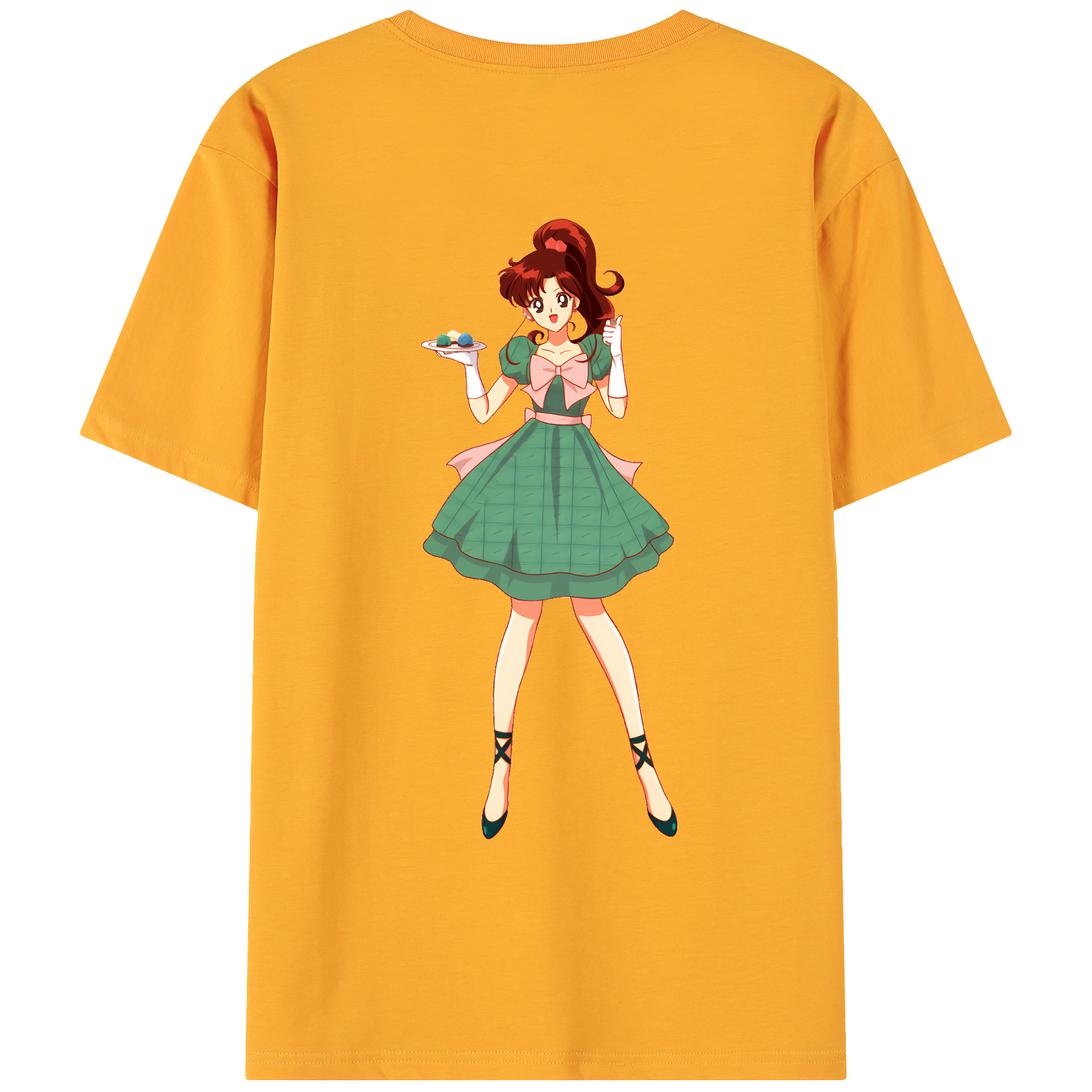 （画像用） 美少女戦士セーラームーン 木野 まこと きの まこと Sailor Moon Kino Makoto （セーラージュピター；Sailor Jupiter） 綿100％ メンズ半袖Tシャツ（バックプリント） 通気性