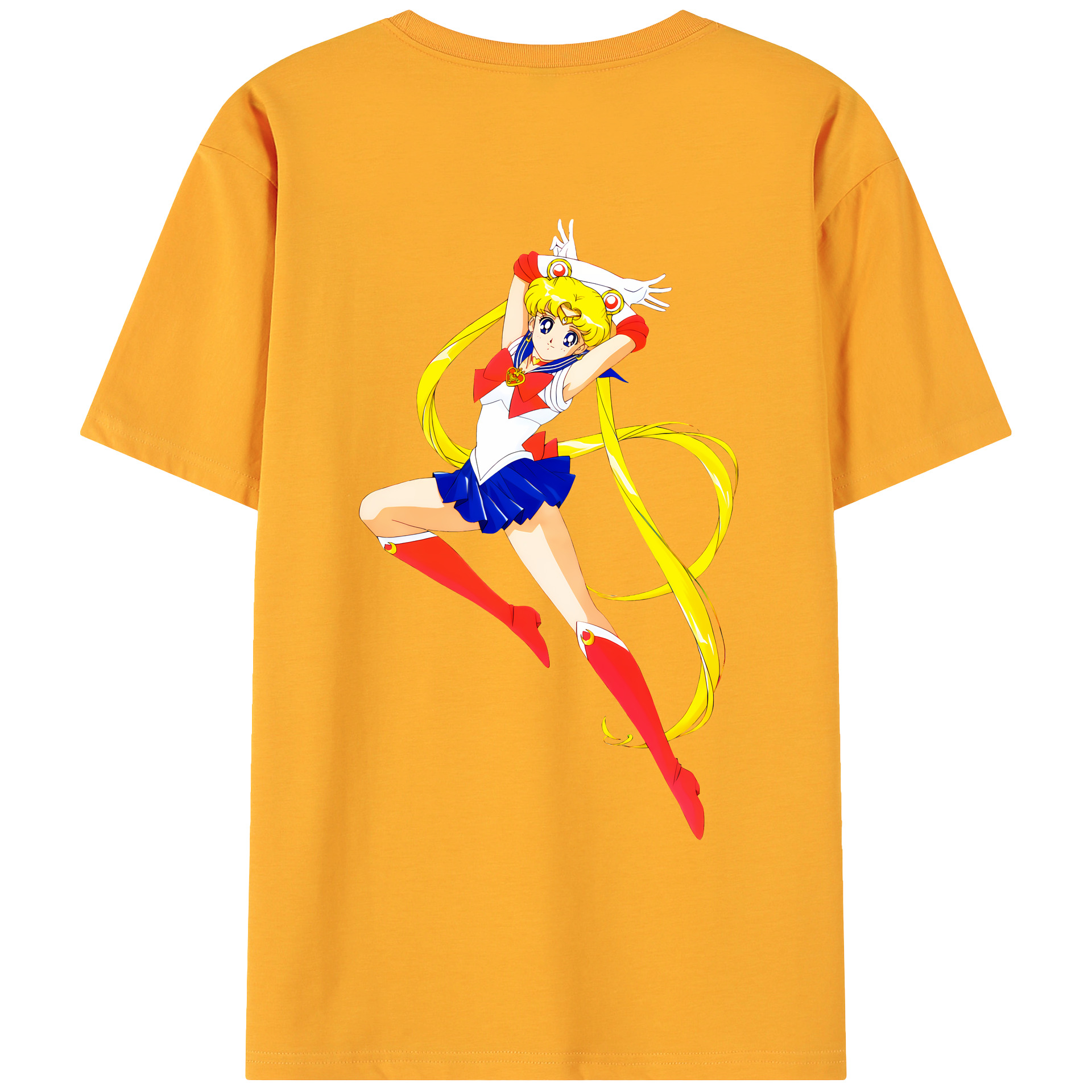 （画像用） 美少女戦士セーラームーン 月野 うさぎ つきの うさぎ Sailor Moon Tsukino Usagi 綿100％ メンズ半袖Tシャツ（バックプリント） 通気性