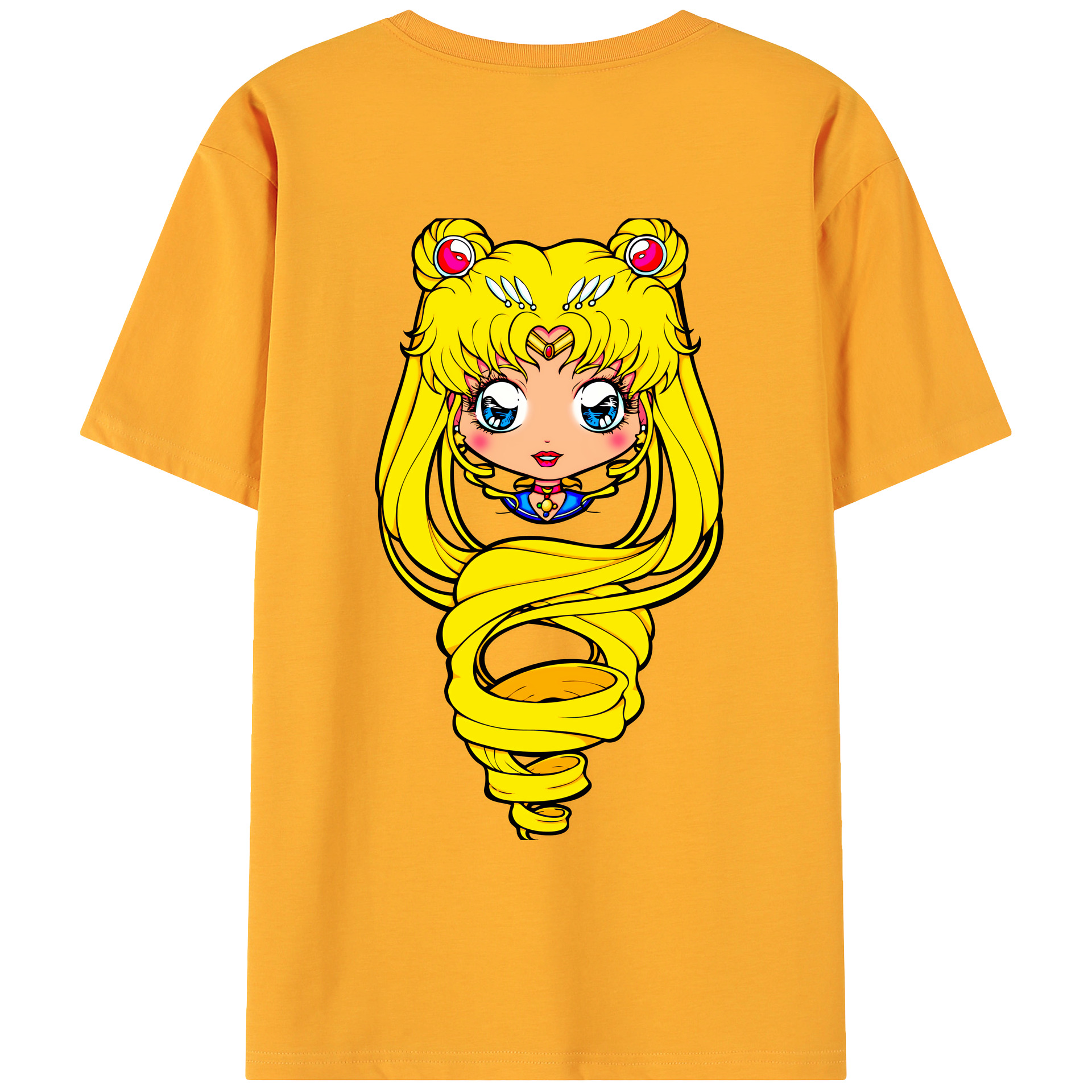 （画像用） 美少女戦士セーラームーン 月野 うさぎ つきの うさぎ Sailor Moon Tsukino Usagi 綿100％ メンズ半袖Tシャツ（バックプリント） 通気性
