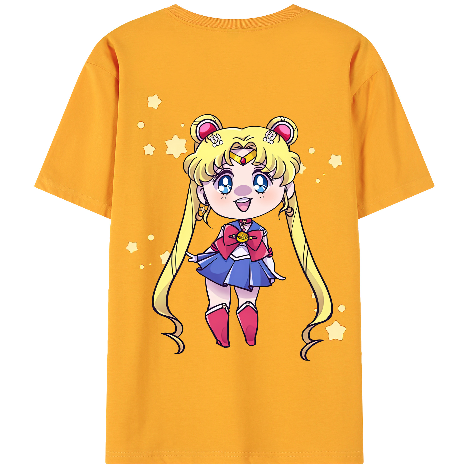 （画像用） 美少女戦士セーラームーン 月野 うさぎ つきの うさぎ Sailor Moon Tsukino Usagi 綿100％ メンズ半袖Tシャツ（バックプリント） 通気性