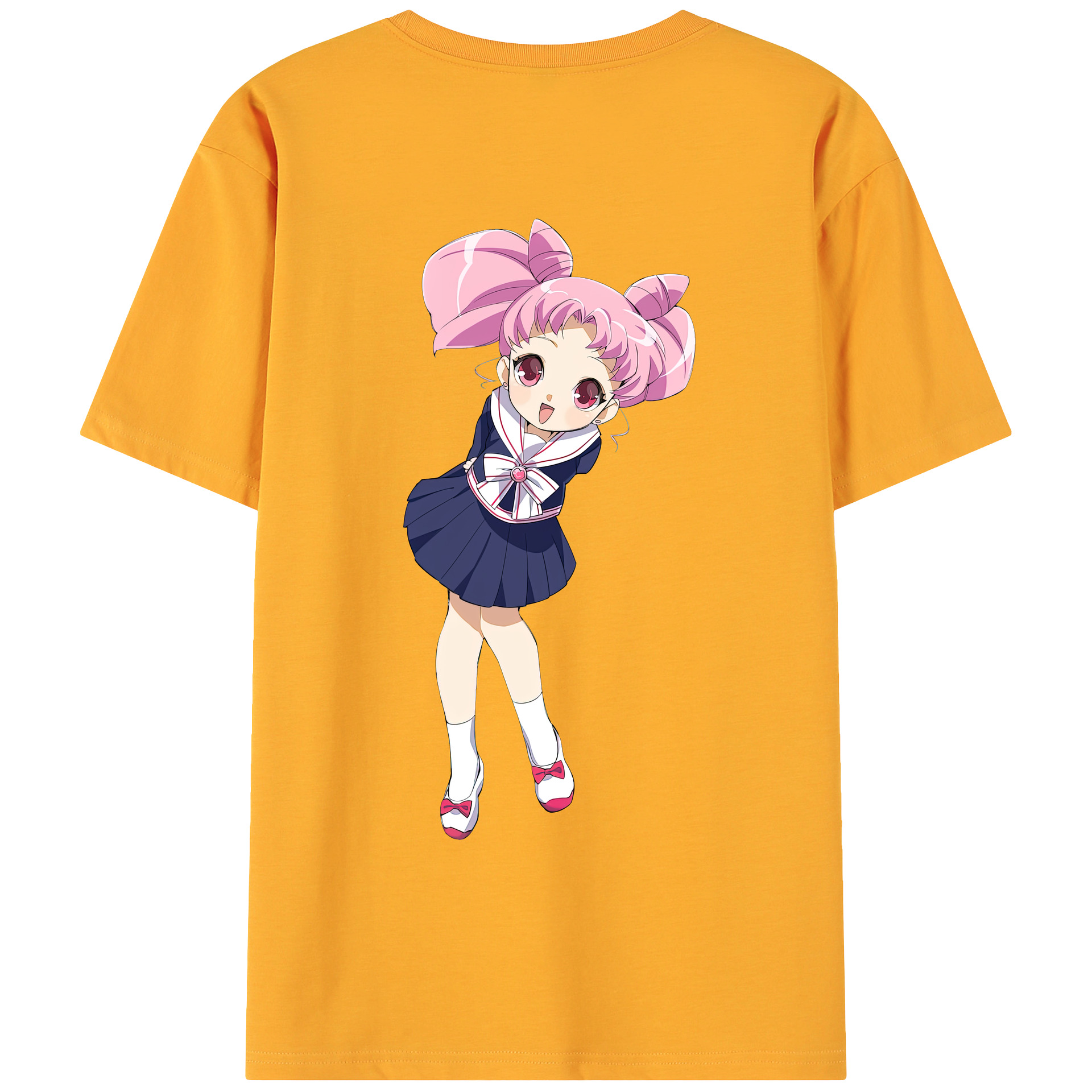 （画像用） 美少女戦士セーラームーン ちびうさ Sailor Moon Chibiusa Tsukino Usagi Small Lady Serenity 綿100％ メンズ半袖Tシャツ（バックプリント） 通気性