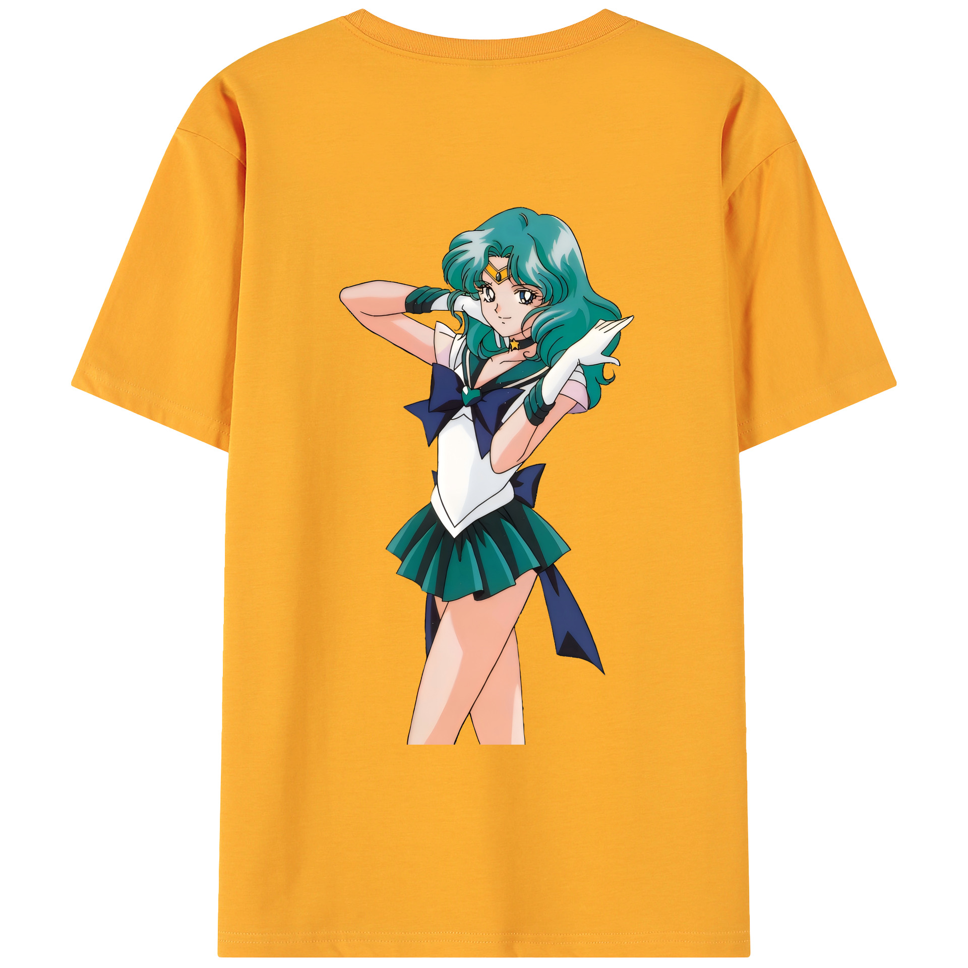 （画像用） 美少女戦士セーラームーン 海王 みちる（かいおう みちる） Sailor Moon Kaiou Michiru 綿100％ メンズ半袖Tシャツ（バックプリント） 通気性