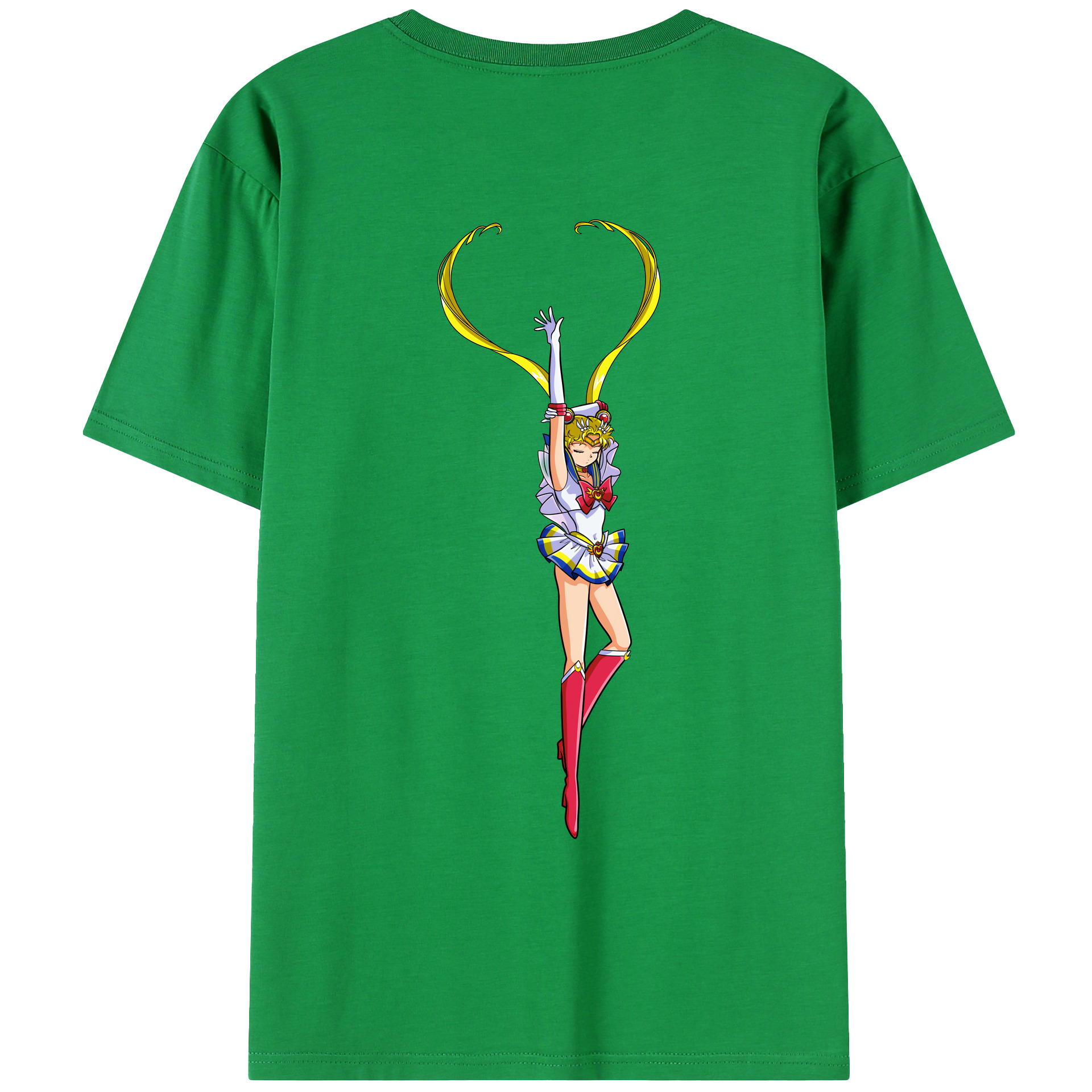 （画像用） 美少女戦士セーラームーン 月野 うさぎ つきの うさぎ Sailor Moon Tsukino Usagi 綿100％ メンズ半袖Tシャツ（バックプリント） 通気性
