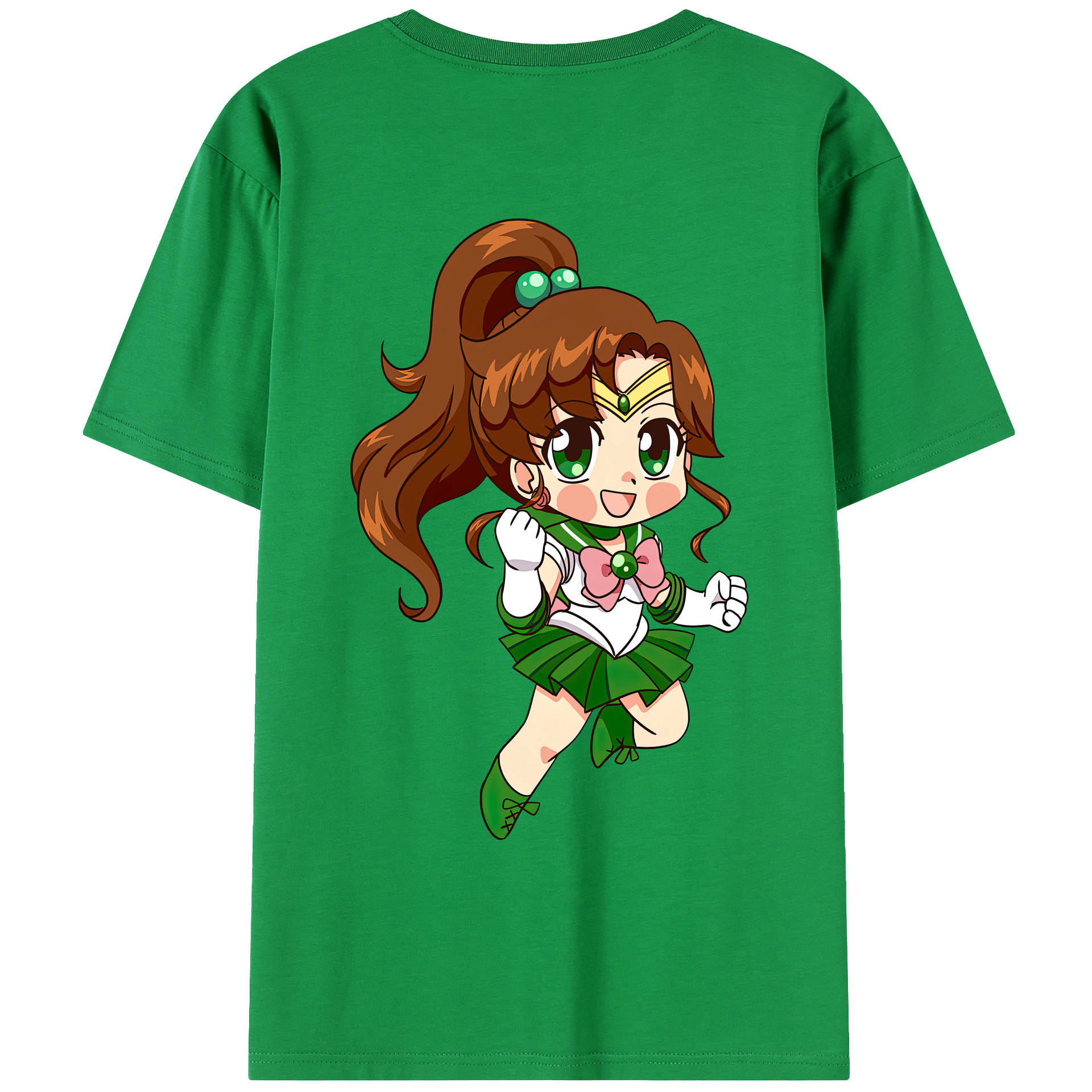 （画像用） 美少女戦士セーラームーン 木野 まこと きの まこと Sailor Moon Kino Makoto （セーラージュピター；Sailor Jupiter） 綿100％ メンズ半袖Tシャツ（バックプリント） 通気性