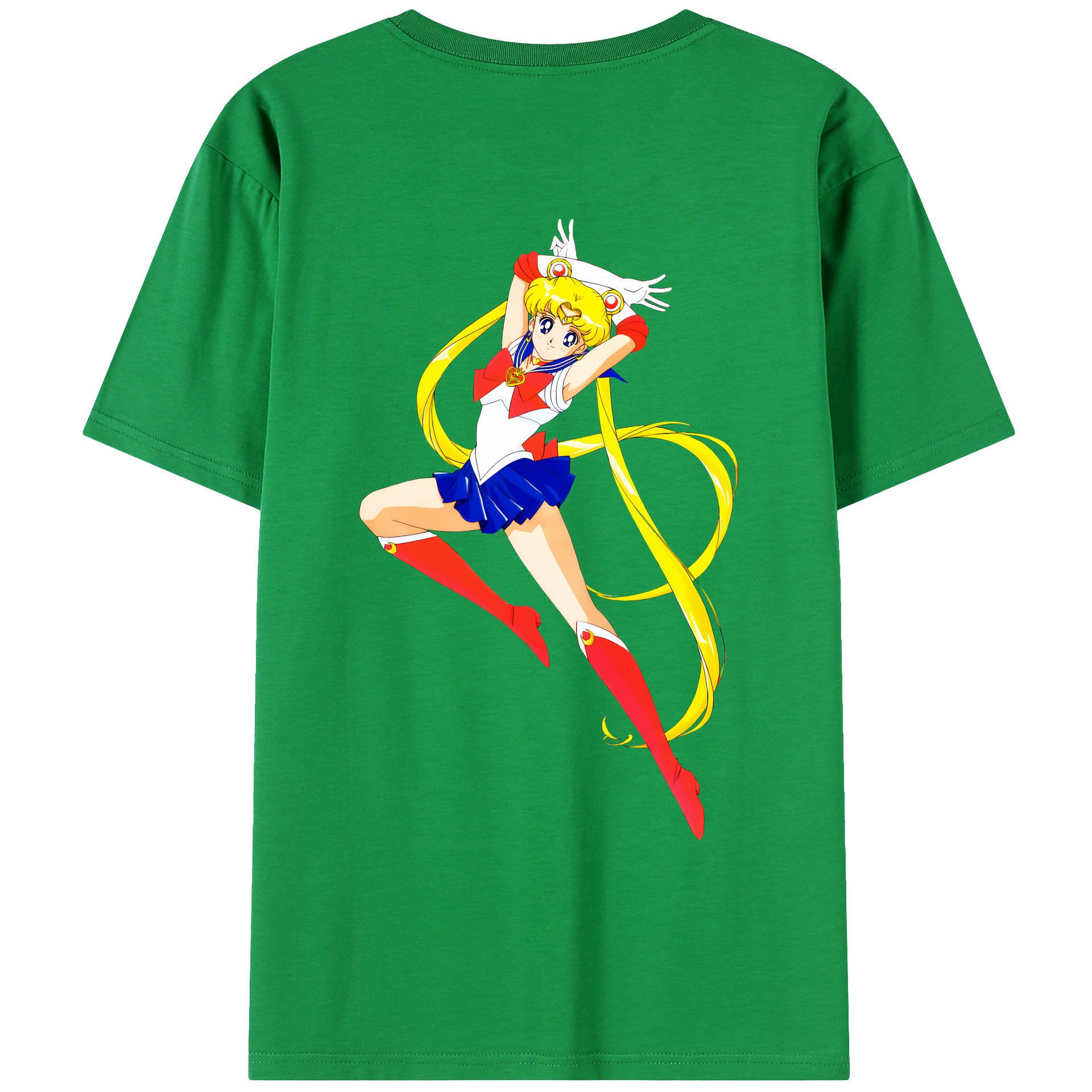 （画像用） 美少女戦士セーラームーン 月野 うさぎ つきの うさぎ Sailor Moon Tsukino Usagi 綿100％ メンズ半袖Tシャツ（バックプリント） 通気性