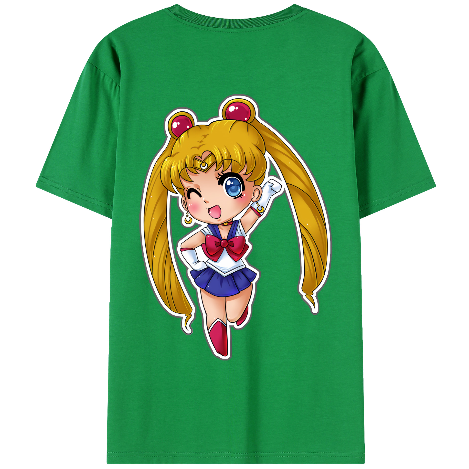 （画像用） 美少女戦士セーラームーン 月野 うさぎ つきの うさぎ Sailor Moon Tsukino Usagi 綿100％ メンズ半袖Tシャツ（バックプリント） 通気性