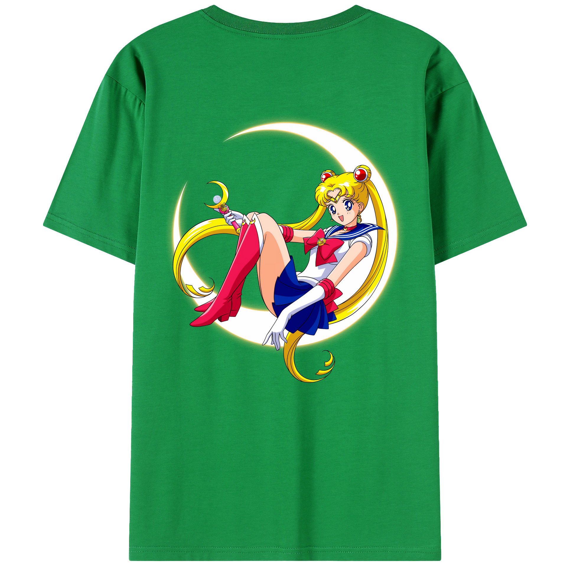 （画像用） 美少女戦士セーラームーン 月野 うさぎ つきの うさぎ Sailor Moon Tsukino Usagi 綿100％ メンズ半袖Tシャツ（バックプリント） 通気性