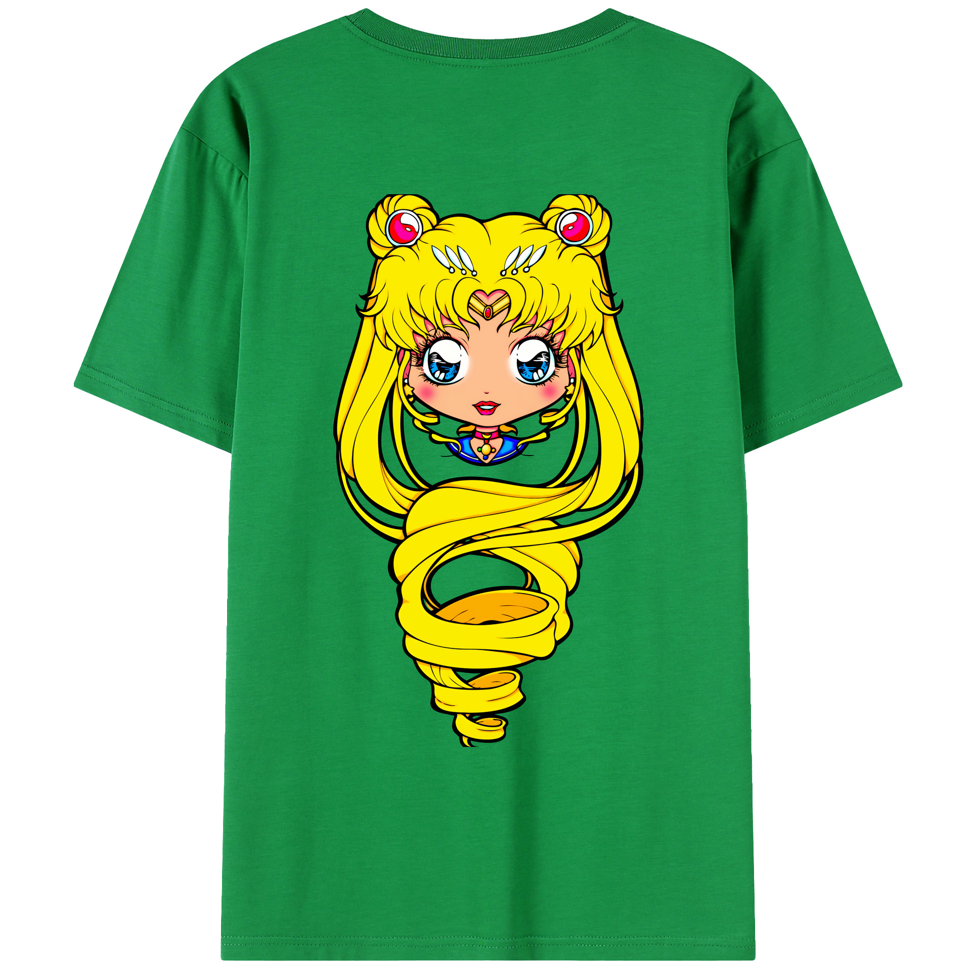 （画像用） 美少女戦士セーラームーン 月野 うさぎ つきの うさぎ Sailor Moon Tsukino Usagi 綿100％ メンズ半袖Tシャツ（バックプリント） 通気性